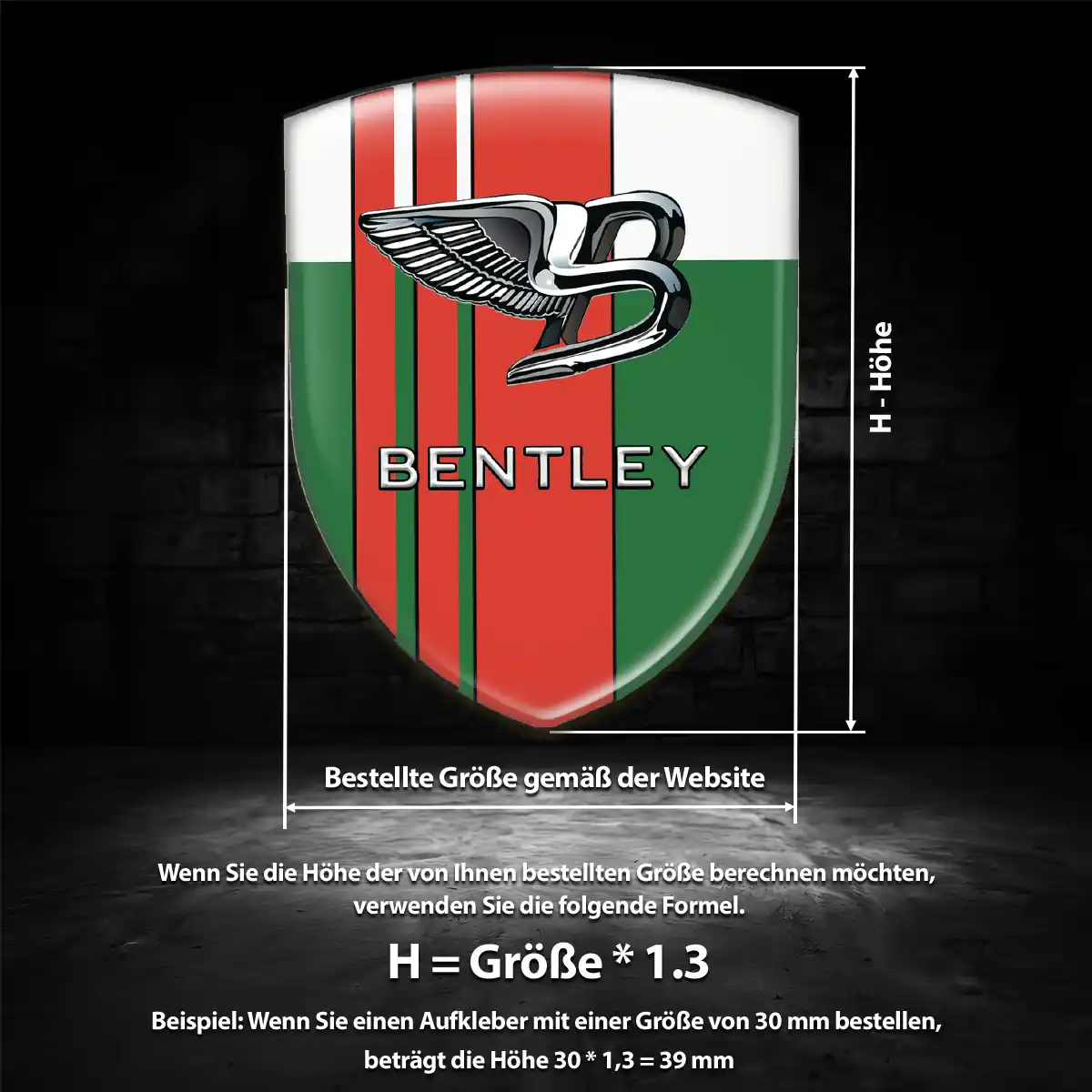 Bentley Aufkleber 3D Gel Silikon Auto Exterieurdesign