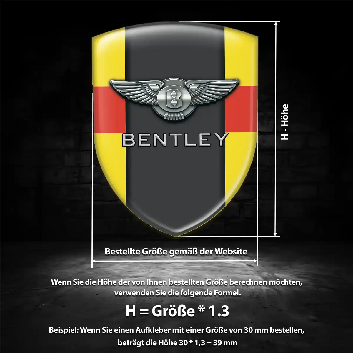 Bentley Aufkleber 3D Gel Silikon Auto Hochwertiges Harz