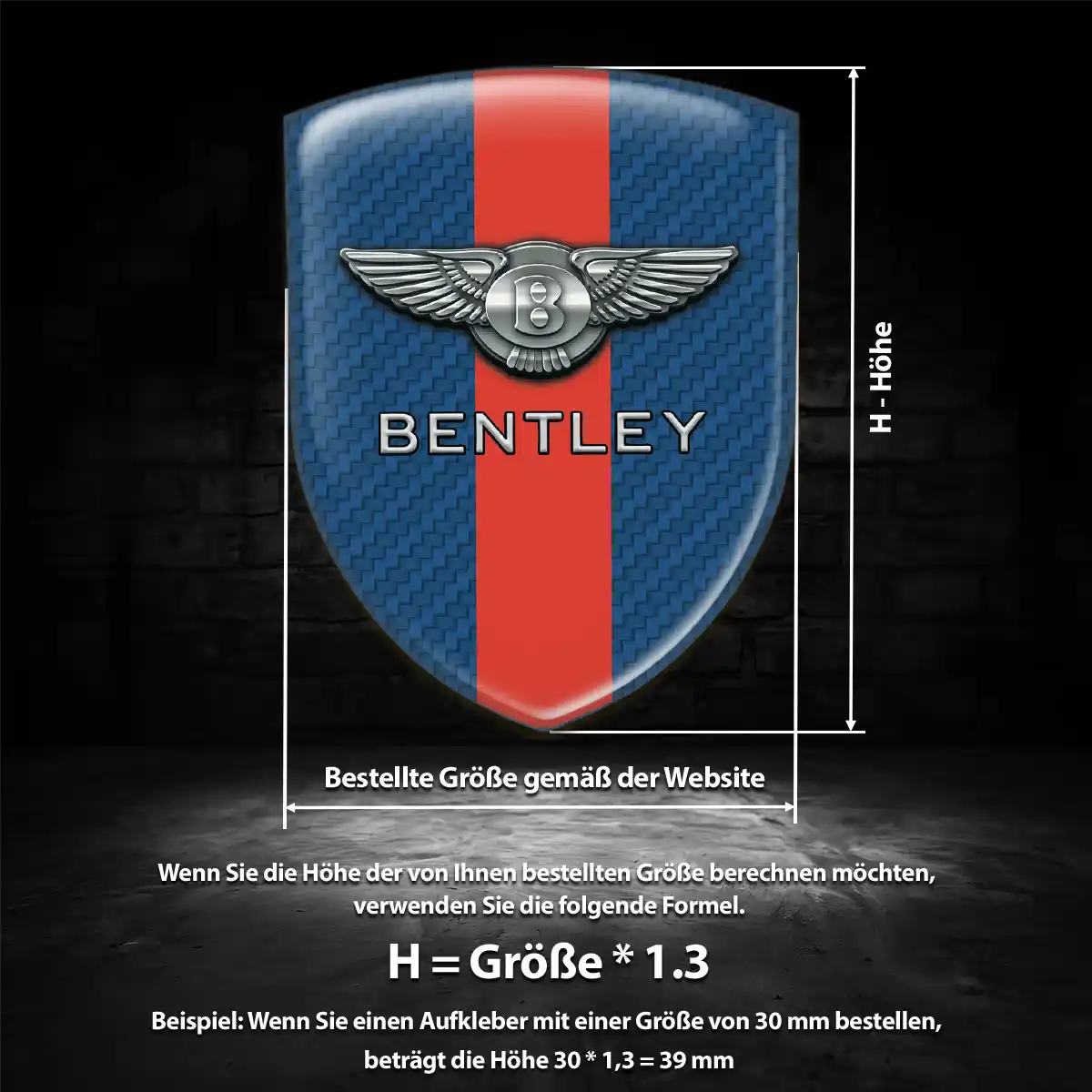 Bentley Aufkleber 3D Gel Silikon Auto Luxus-Edition