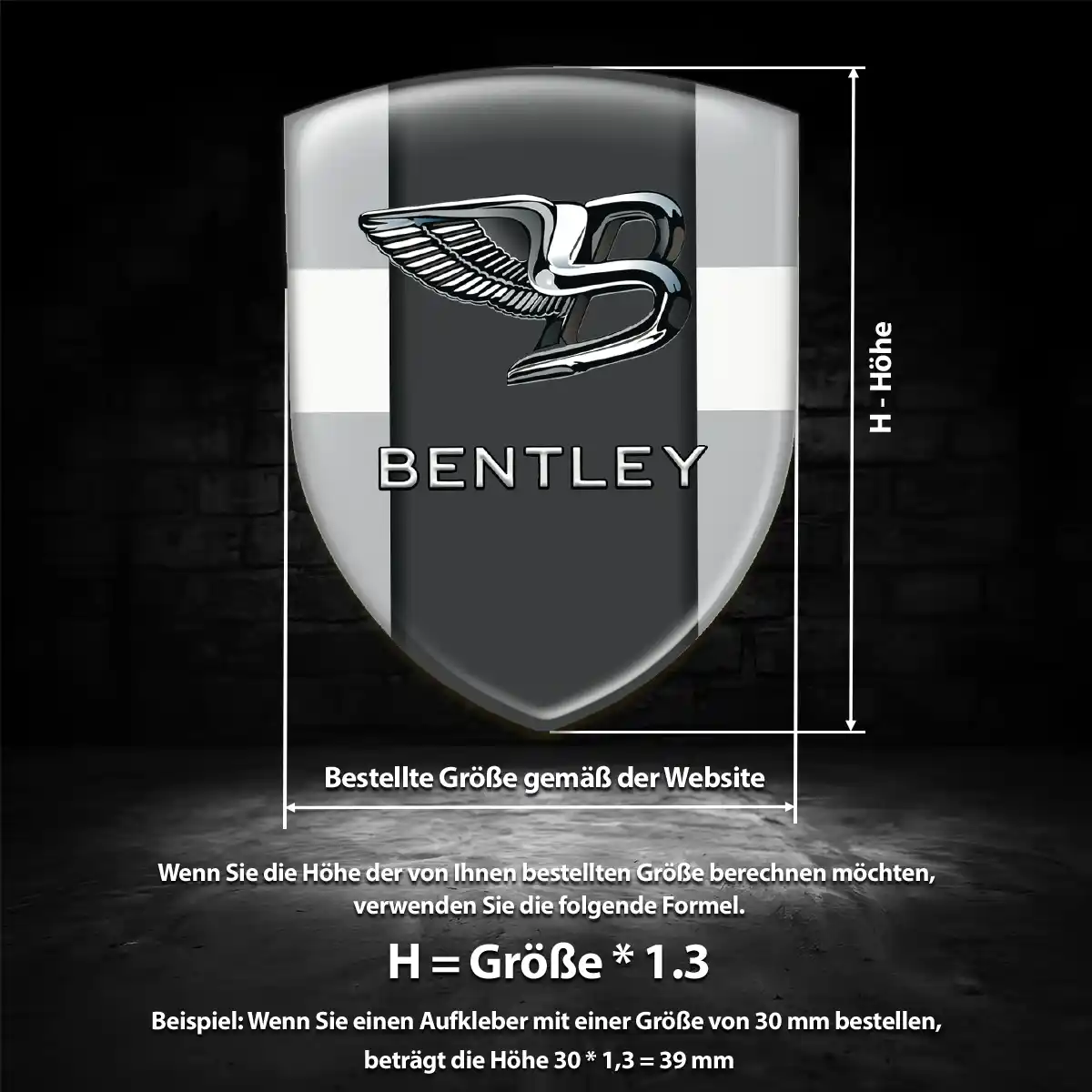 Bentley Aufkleber 3D Gel Silikon Auto Markenedition