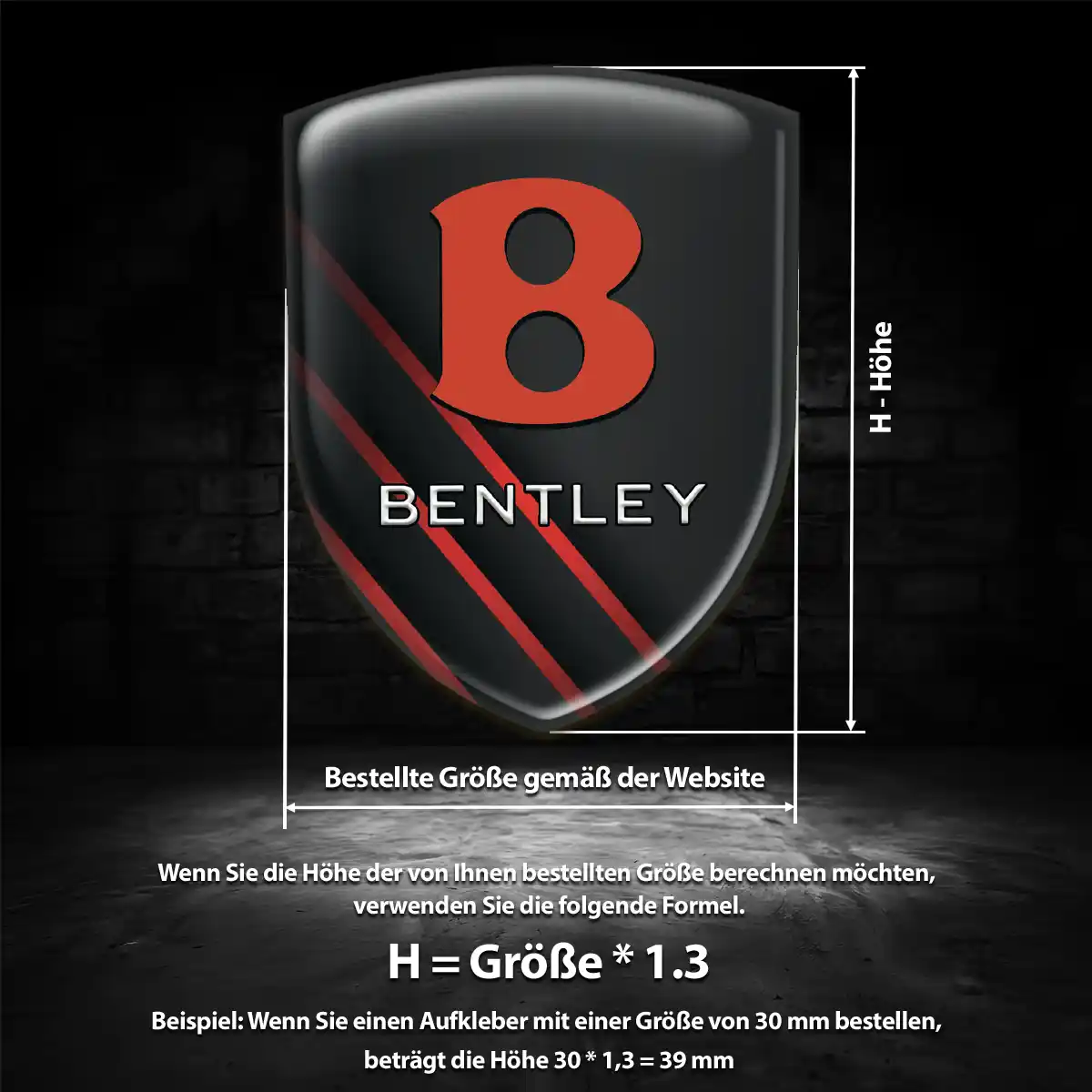 Bentley Aufkleber 3D Gel Silikon Auto Modernes Design
