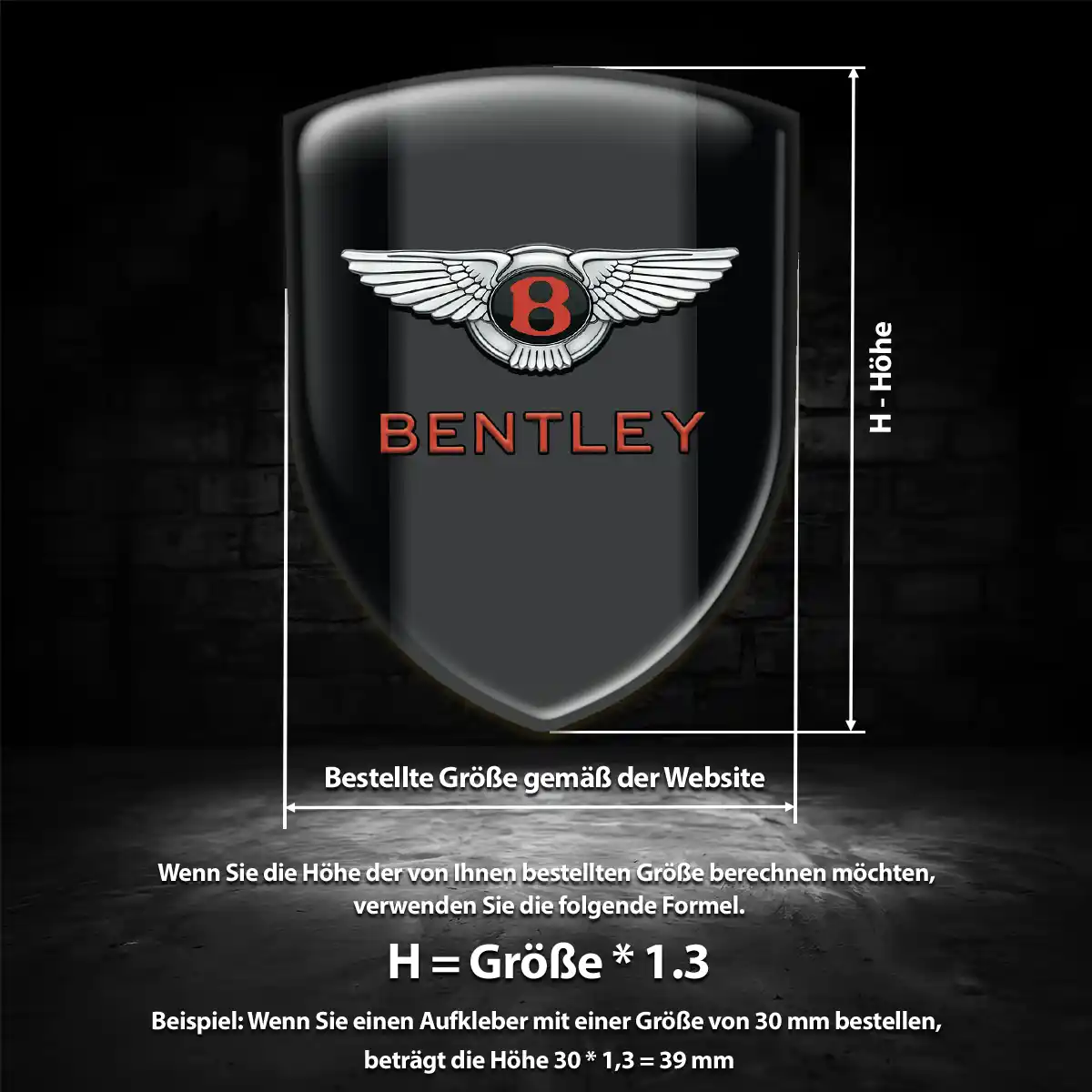 Bentley Aufkleber 3D Gel Silikon Auto Premium-Edition