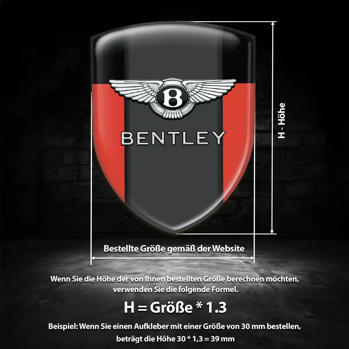 Bentley Aufkleber 3D Gel Silikon Auto Premiumqualität