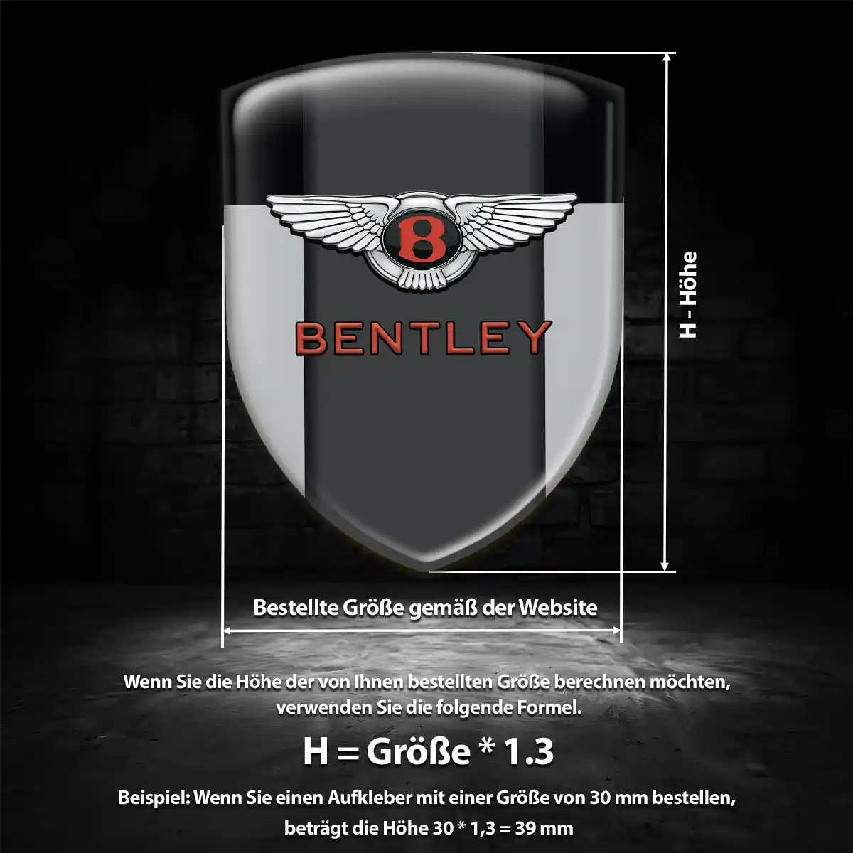 Bentley Aufkleber 3D Gel Silikon Auto Spitzenqualität