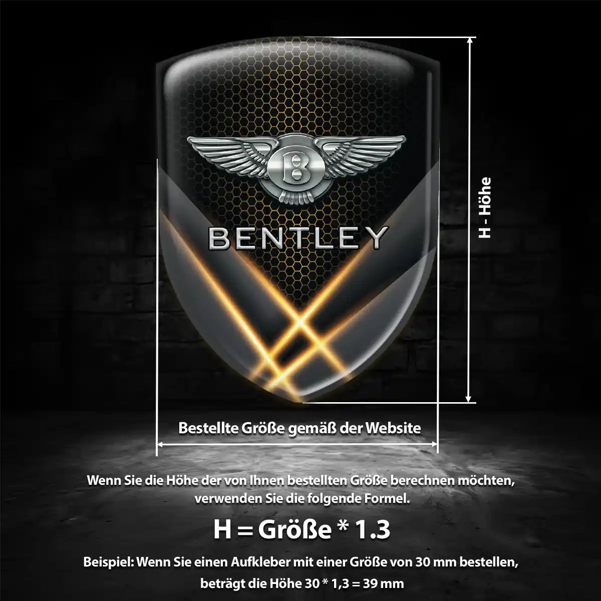 Bentley Aufkleber 3D Gel Silikon Auto Stilvolles Design