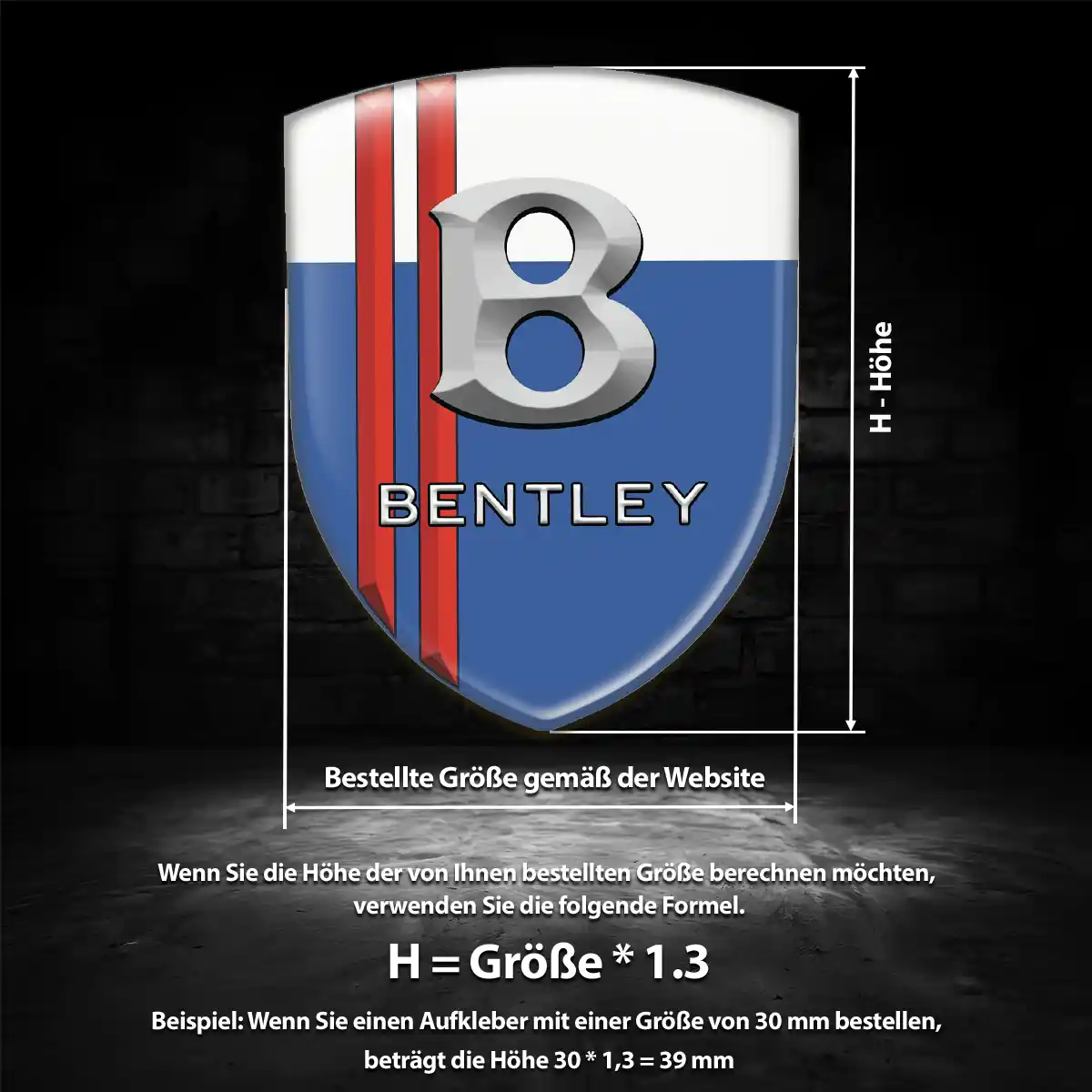 Bentley Aufkleber 3D Gel Silikon Überzeugende Qualität