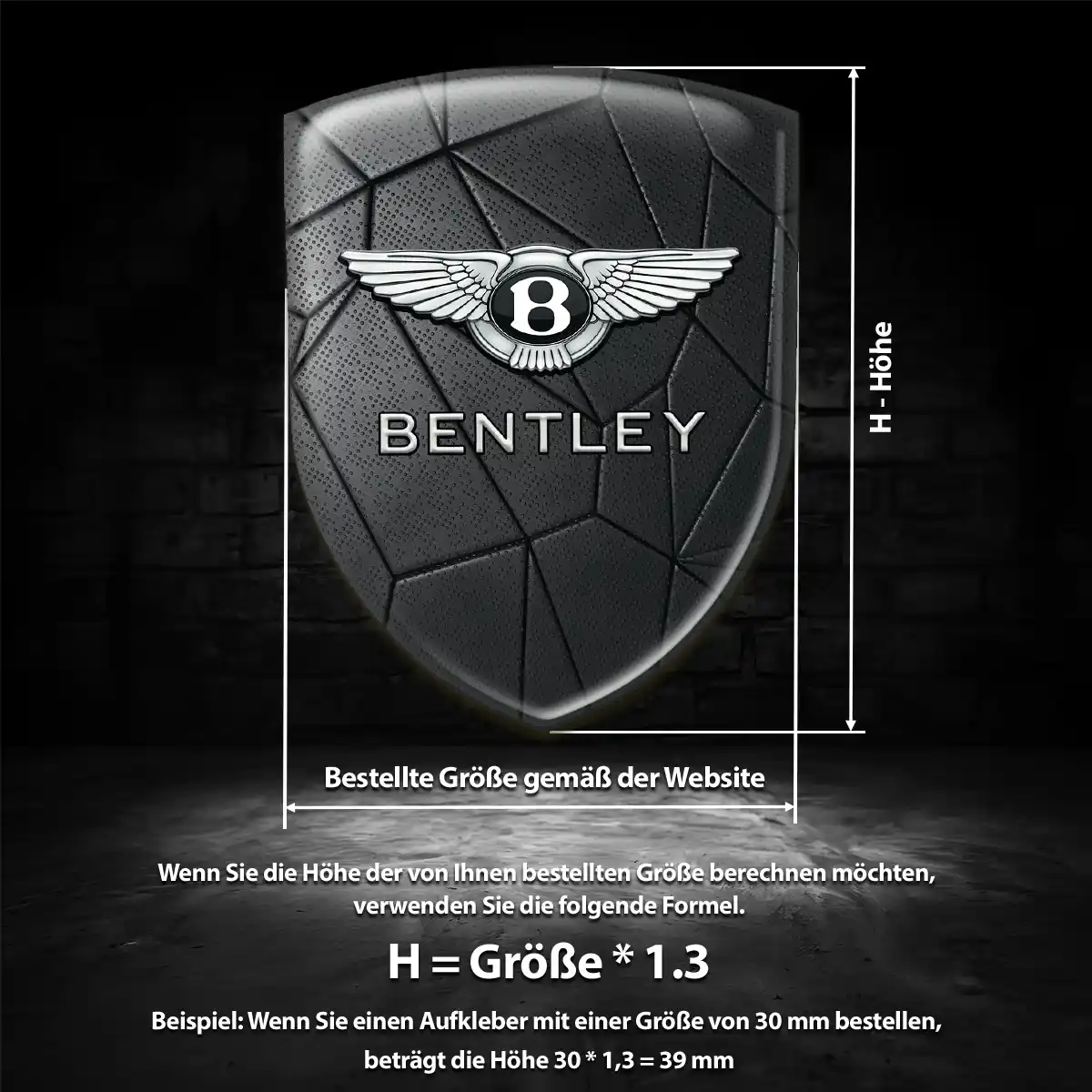 Bentley Aufkleber 3D Gel Silikon Elegantes Design