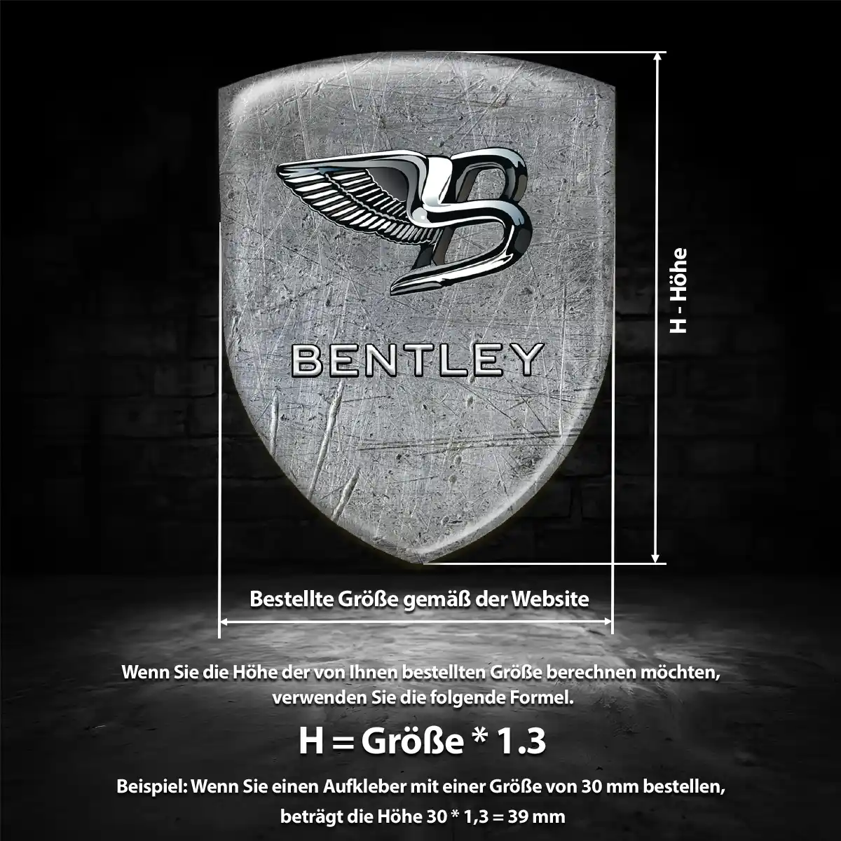 Bentley Aufkleber 3D Gel Silikon Erstklassige Qualität