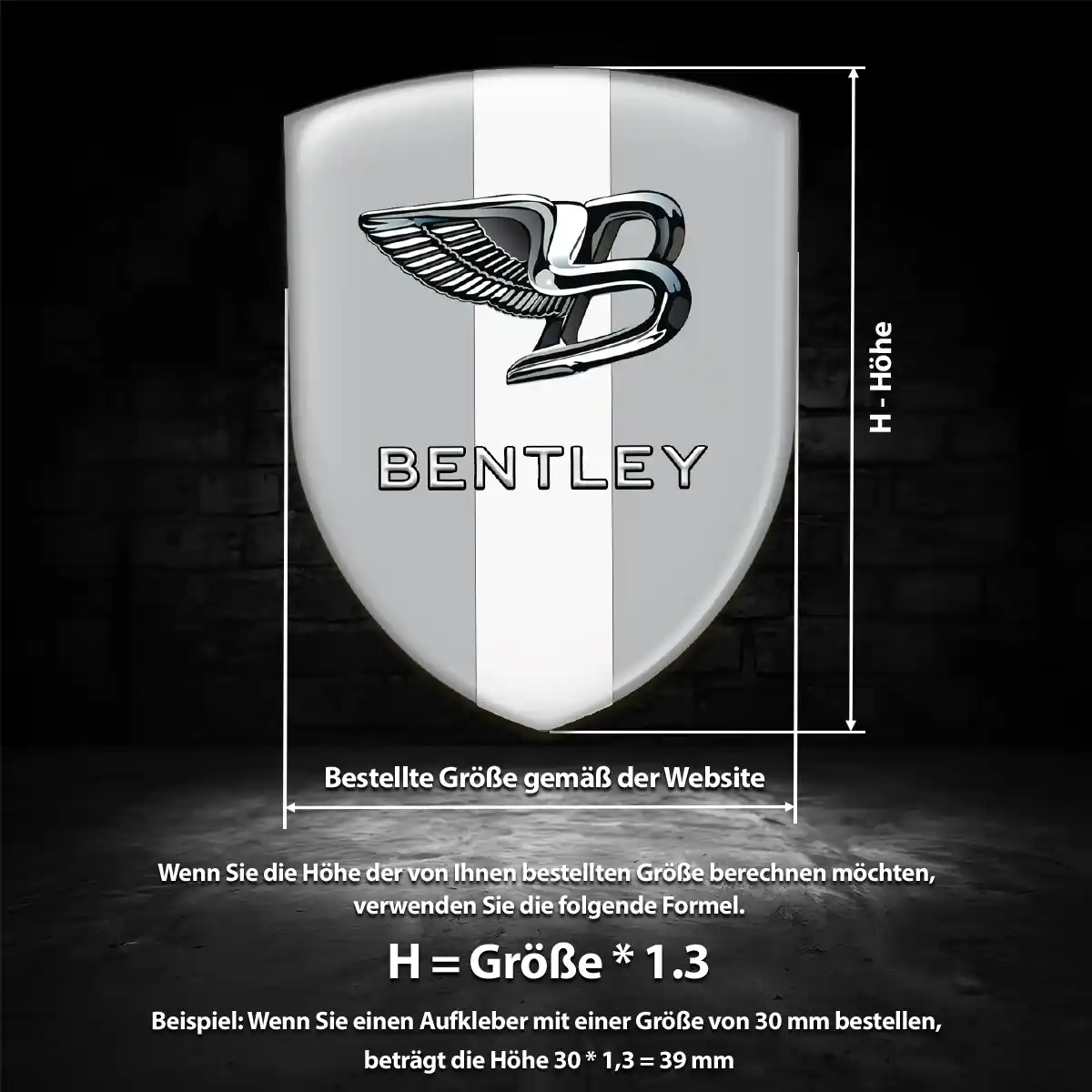 Bentley Aufkleber 3D Gel Silikon Exterieurdesign