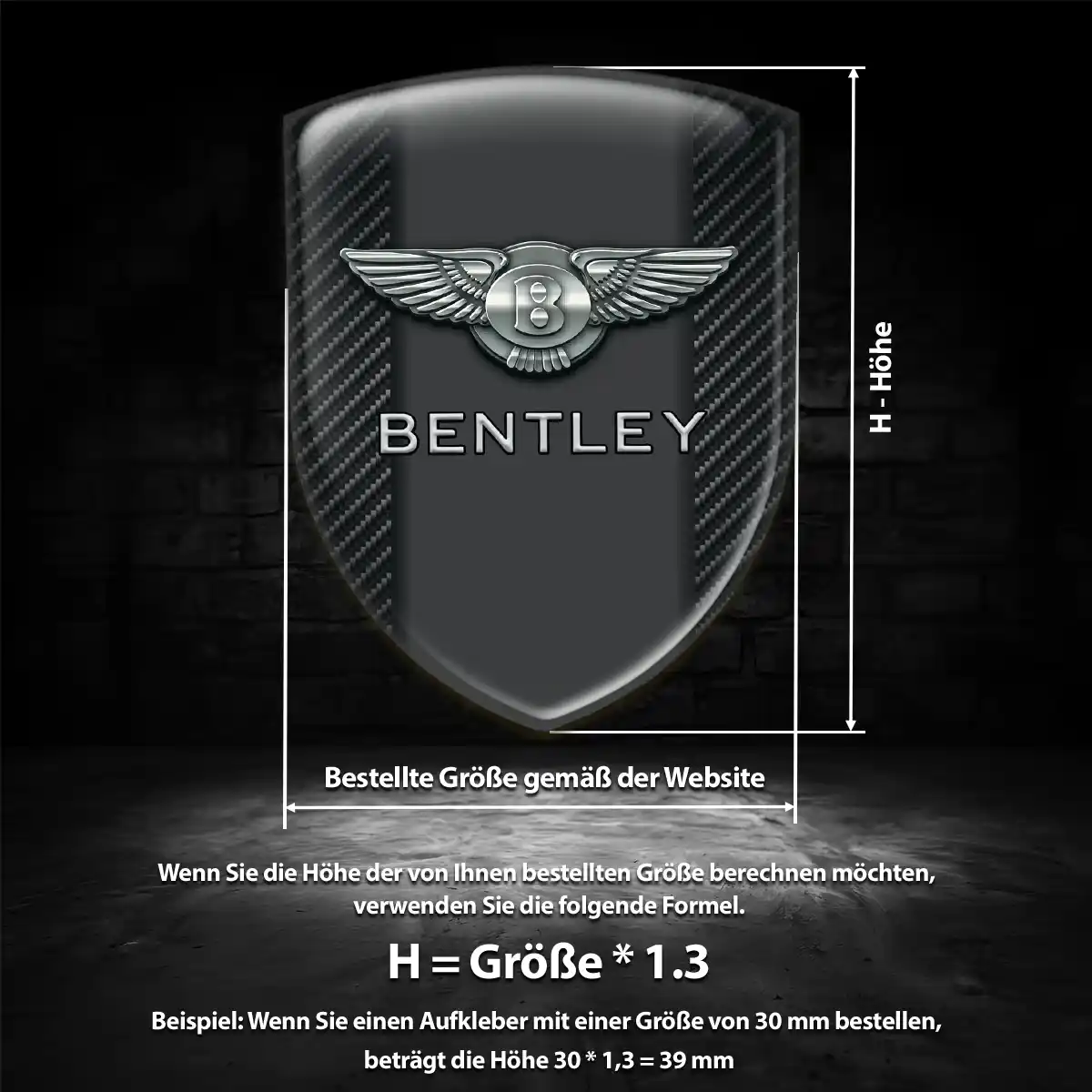 Bentley Aufkleber 3D Gel Silikon Interieurdesign