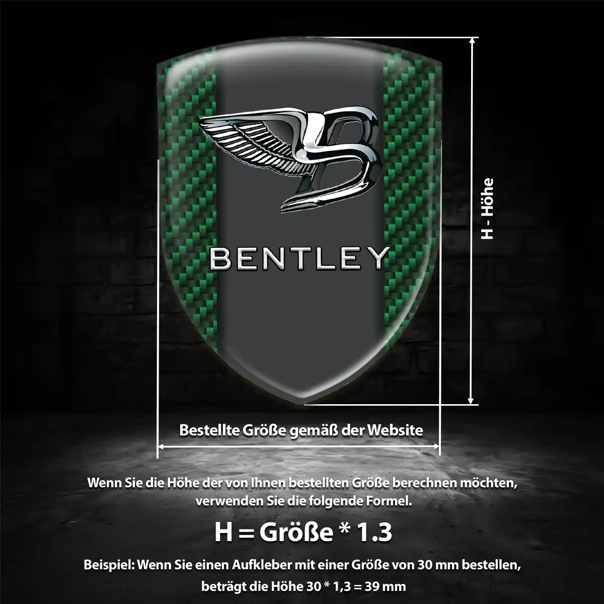 Bentley Aufkleber 3D Gel Silikon Limitierte Auflage