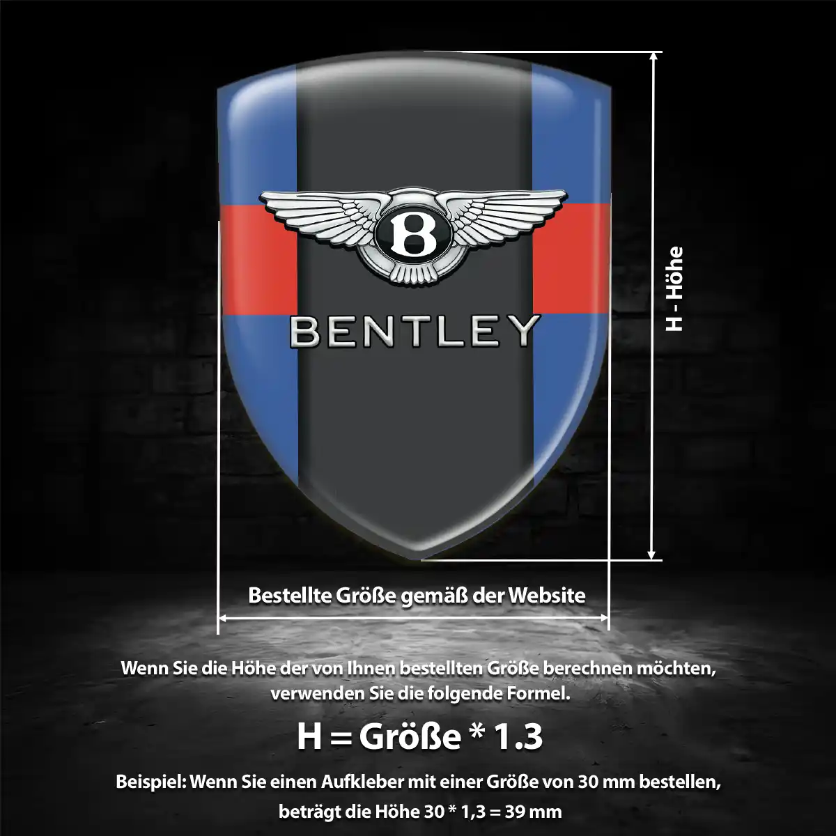 Bentley Aufkleber 3D Gel Silikon Luxus-Edition
