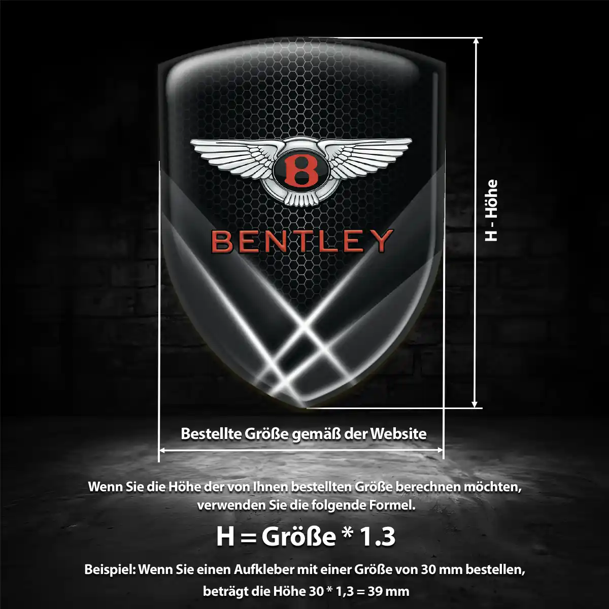 Bentley Aufkleber 3D Gel Silikon Markenedition