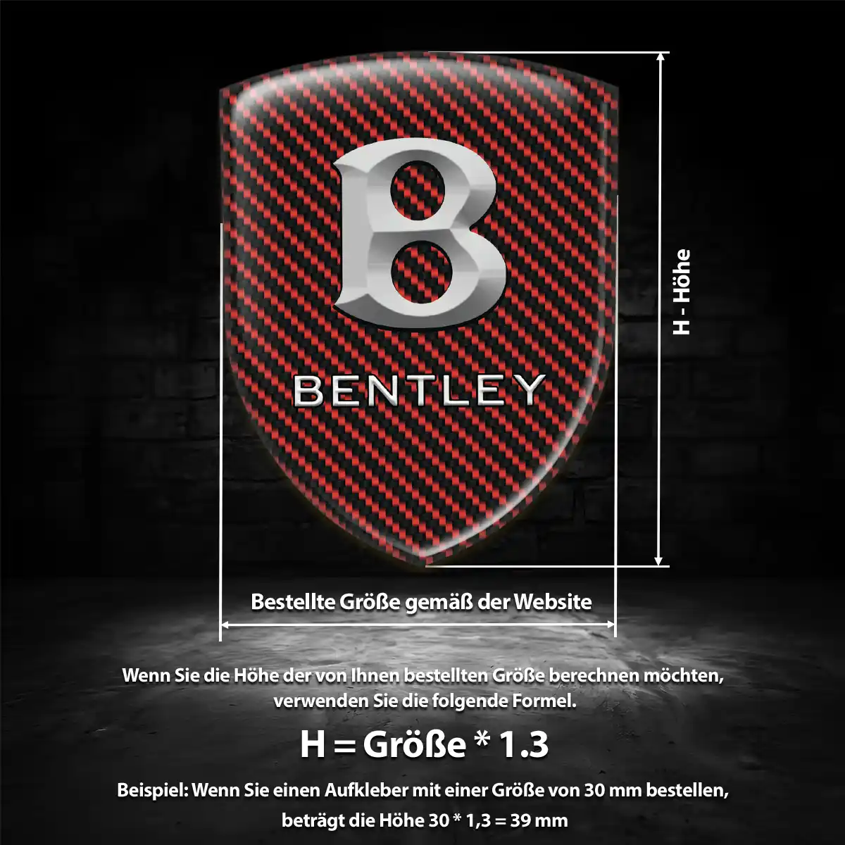 Bentley Aufkleber 3D Gel Silikon Premium-Edition