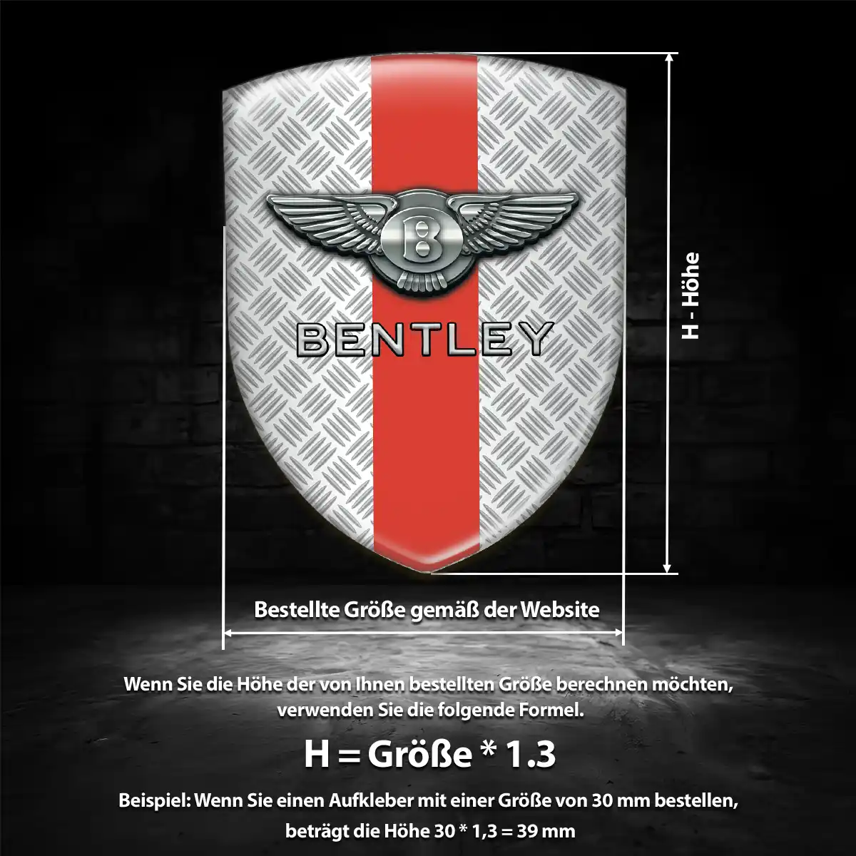 Bentley Aufkleber 3D Gel Silikon Premiumqualität