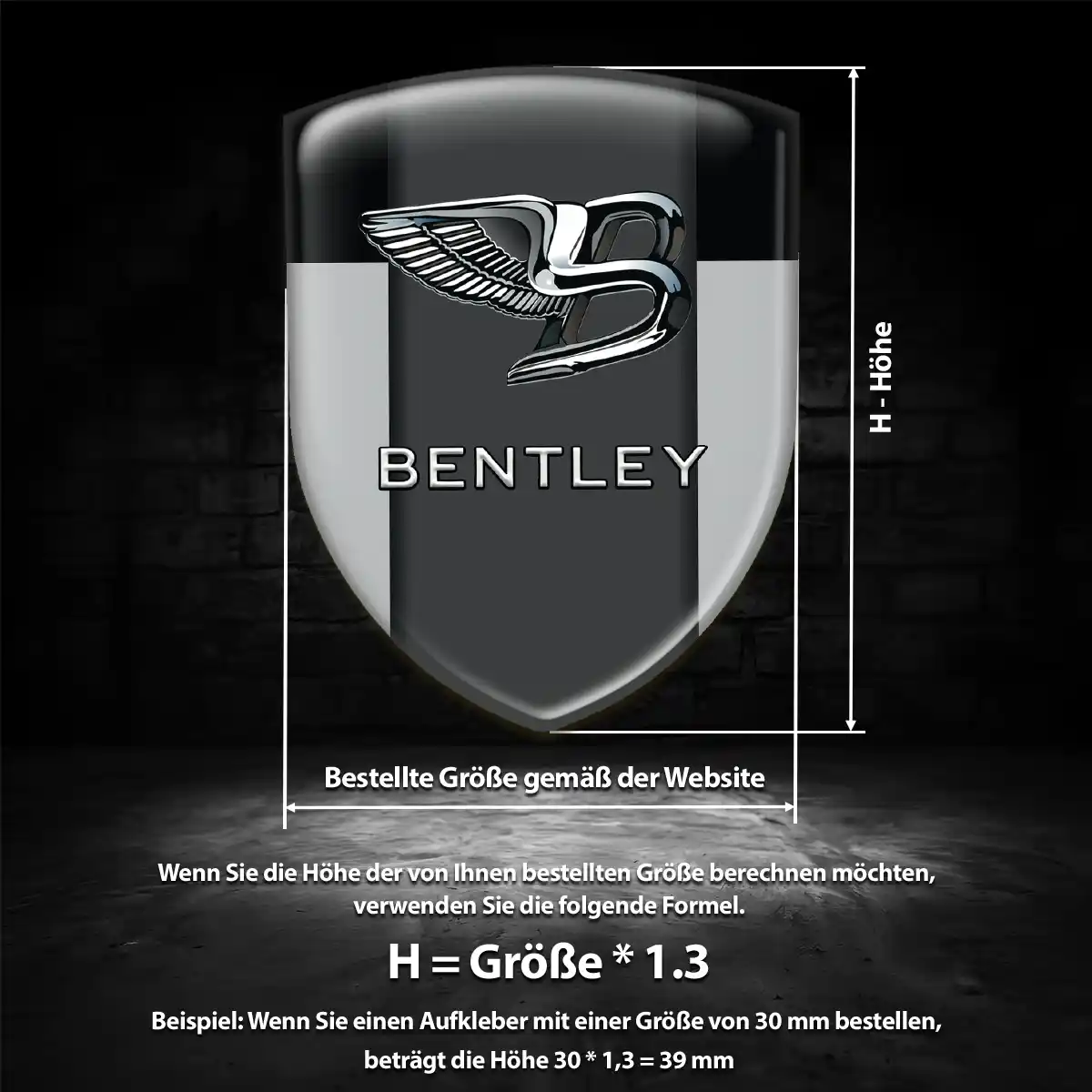 Bentley Aufkleber 3D Gel Silikon Tuningfahrzeug