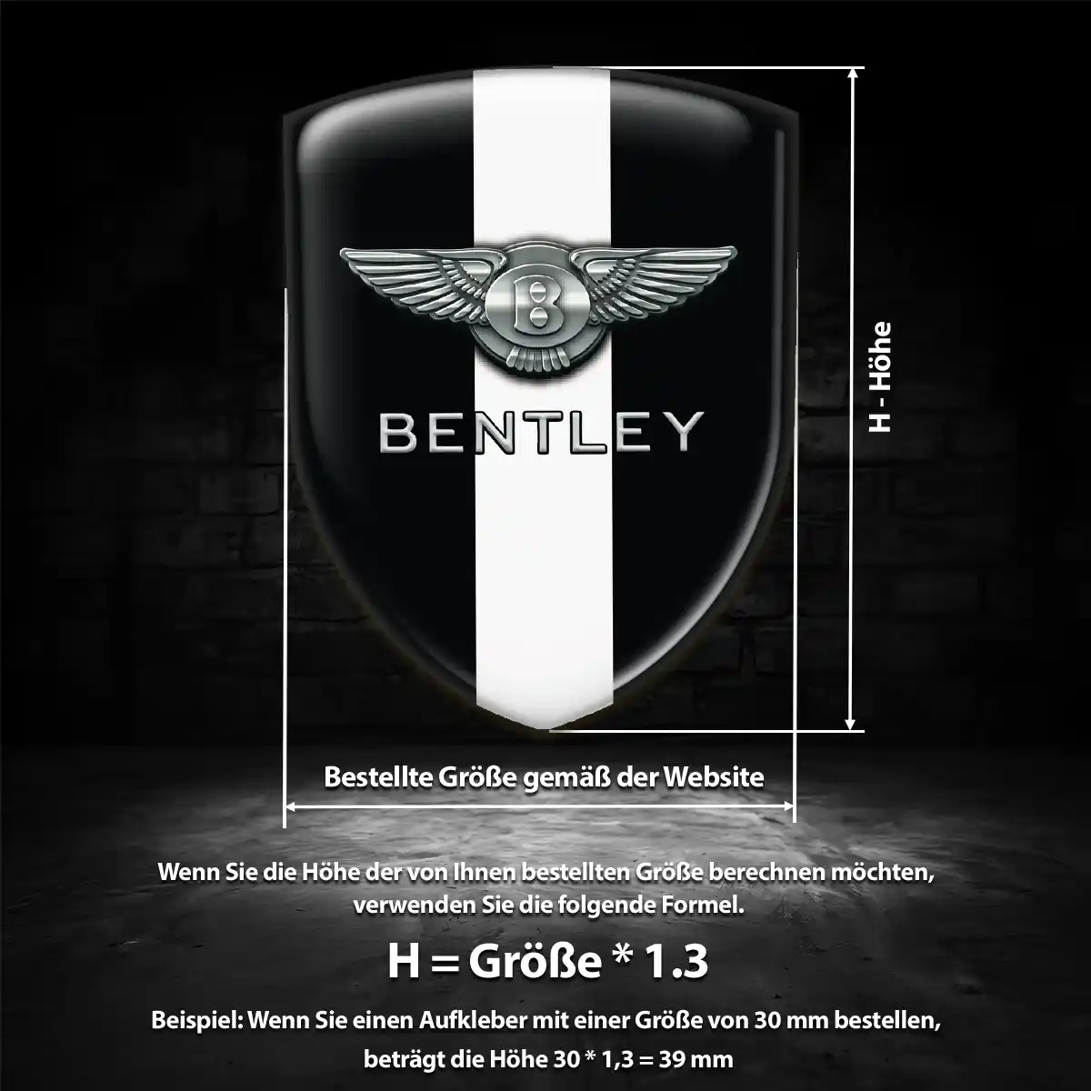 Bentley Aufkleber 3D Gel Wappen Anspruchsvolles Design