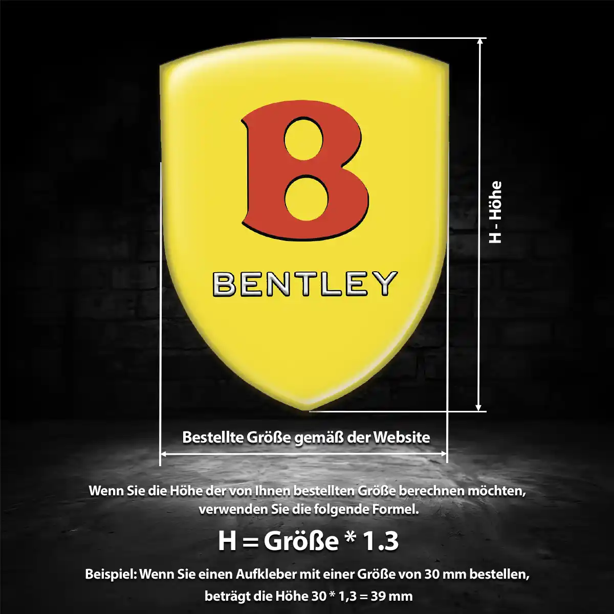 Bentley Aufkleber 3D Gel Wappen Auto Edles Design