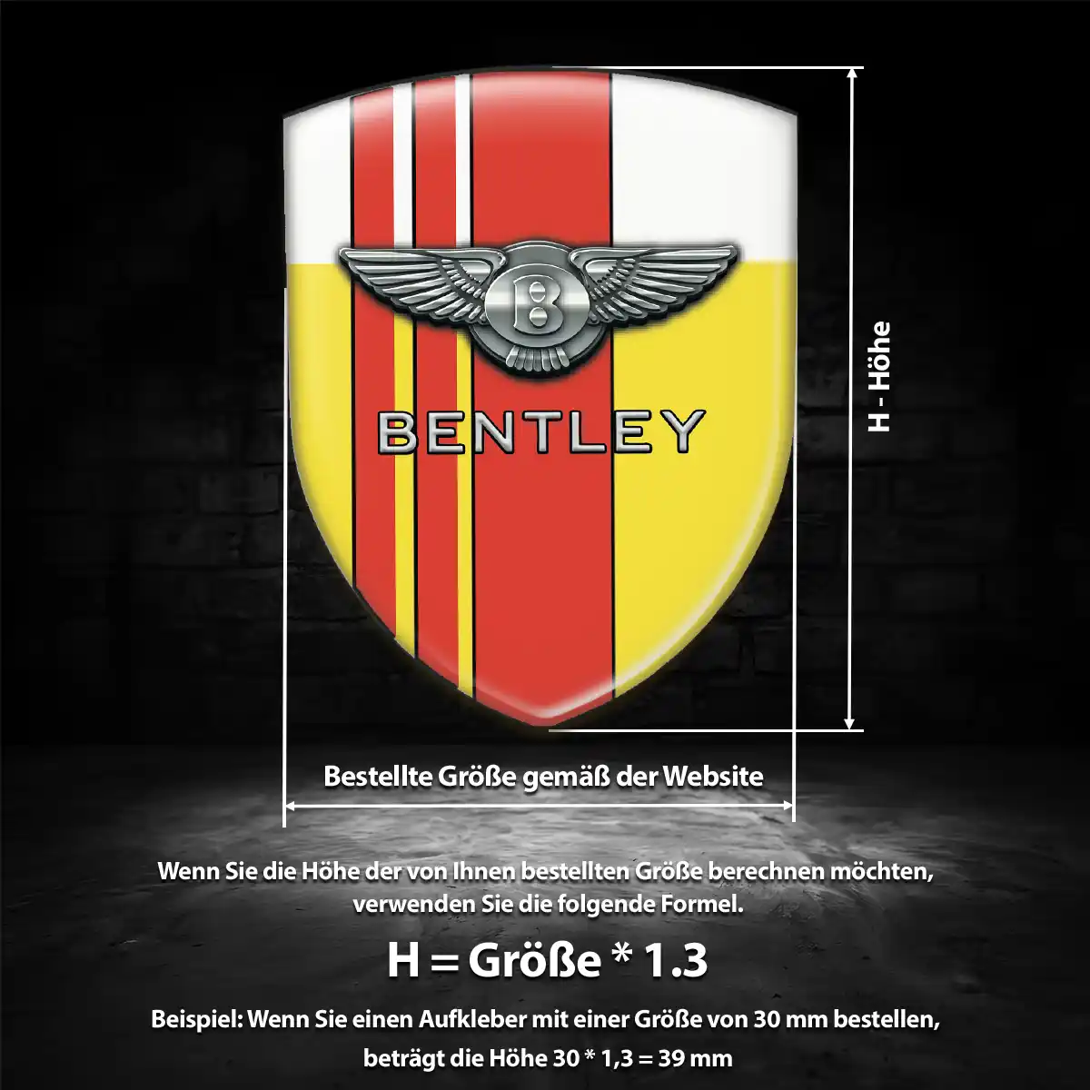 Bentley Aufkleber 3D Gel Wappen Auto Erstklassige Qualität