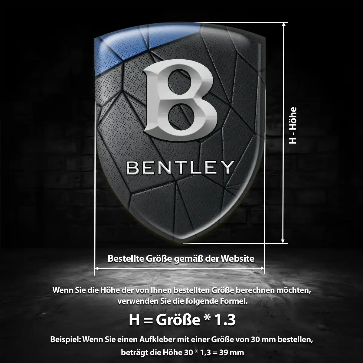 Bentley Aufkleber 3D Gel Wappen Auto Höchste Qualität
