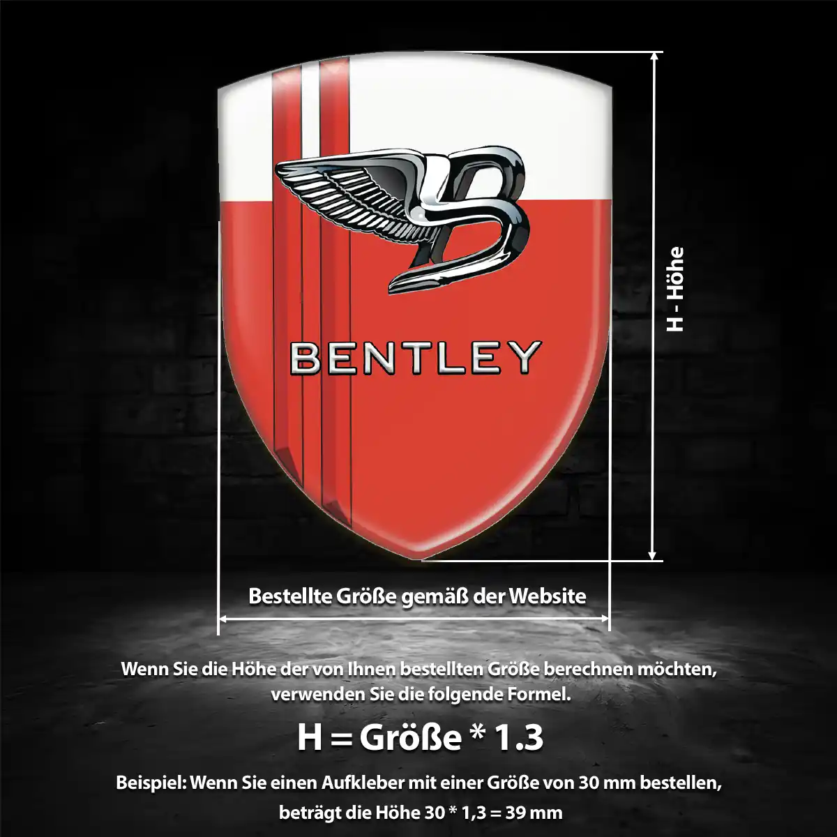 Bentley Aufkleber 3D Gel Wappen Auto Markenedition