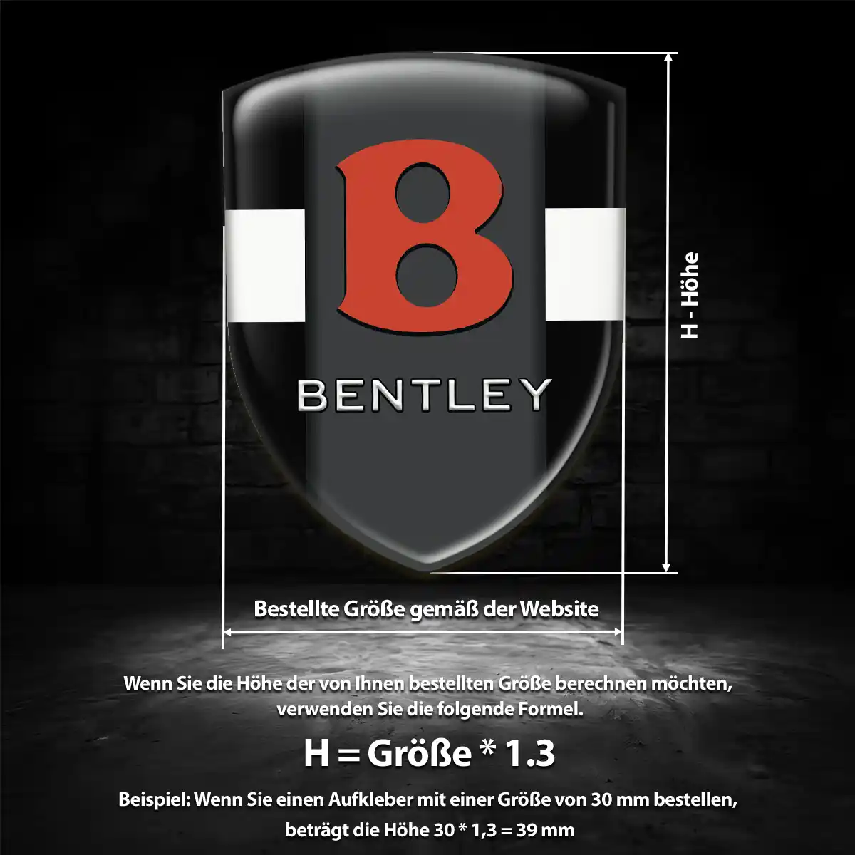 Bentley Aufkleber 3D Gel Wappen Auto Premium-Edition