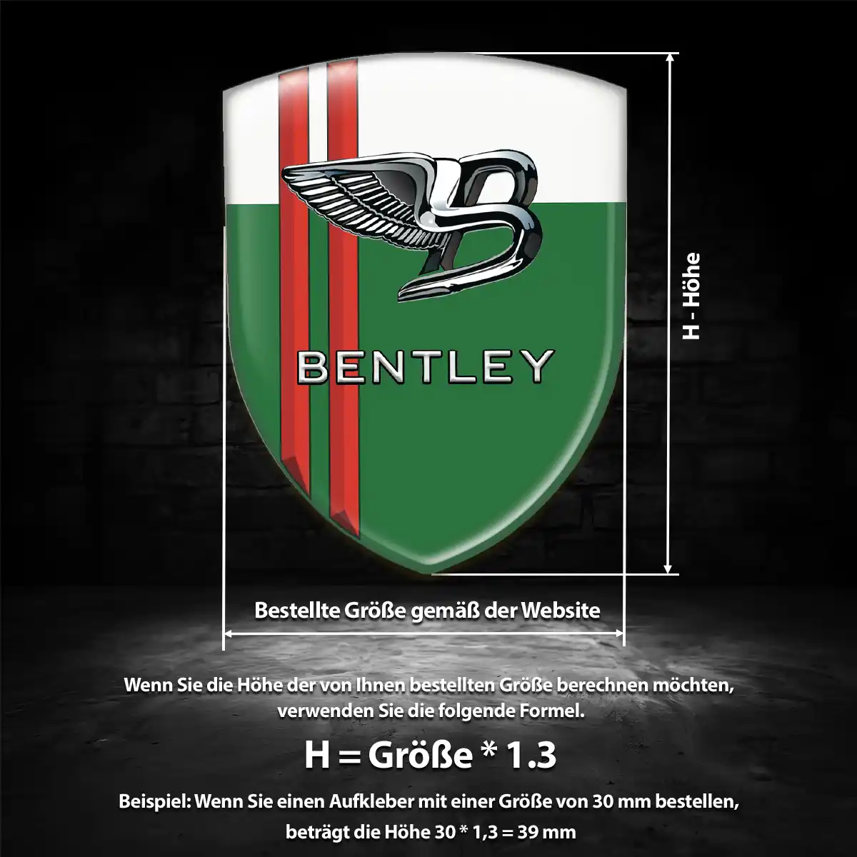 Bentley Aufkleber 3D Gel Wappen Auto Premiumqualität
