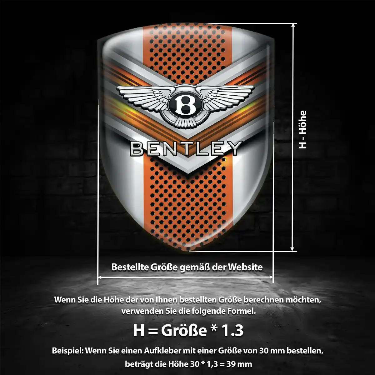 Bentley Aufkleber 3D Gel Wappen Auto Spitzenqualität