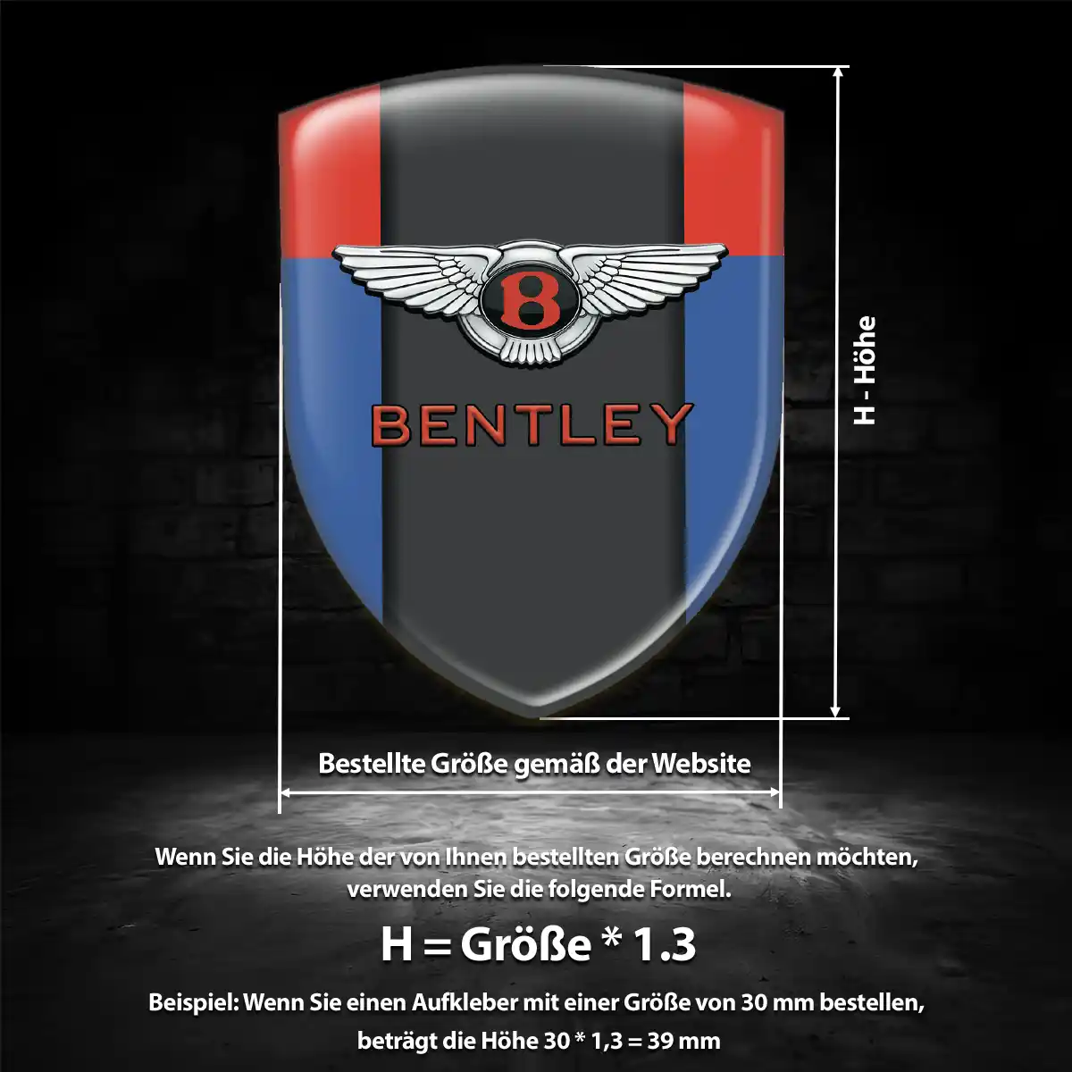 Bentley Aufkleber 3D Gel Wappen Auto Stilvolles Design