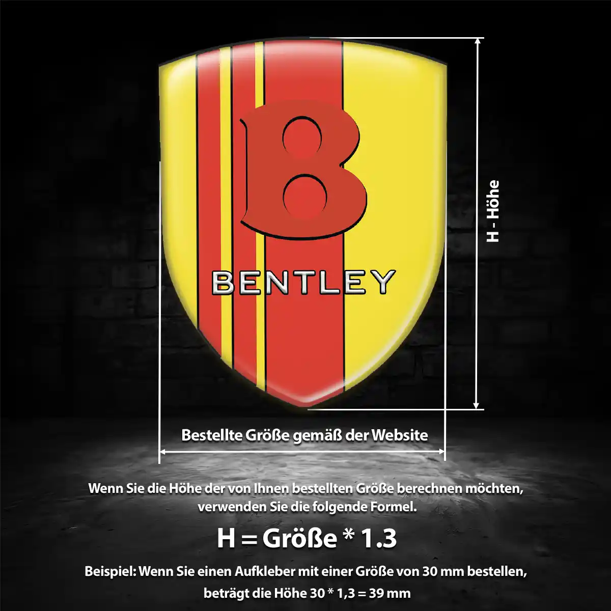 Bentley Aufkleber 3D Gel Wappen Auto Tuningfahrzeug