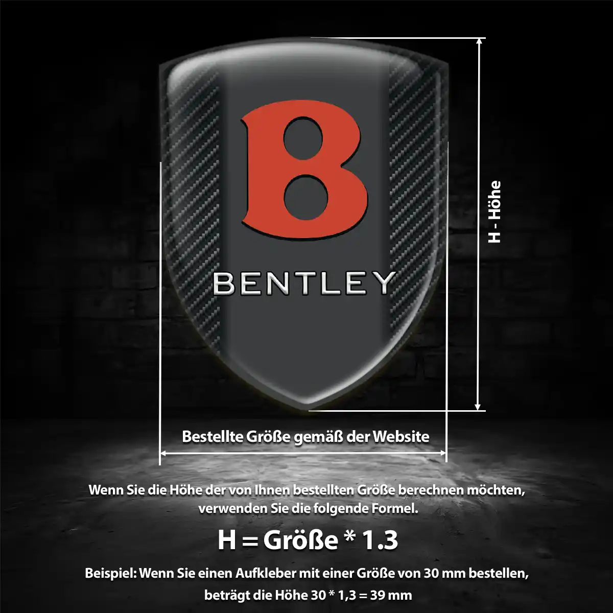 Bentley Aufkleber 3D Gel Wappen Überzeugende Qualität