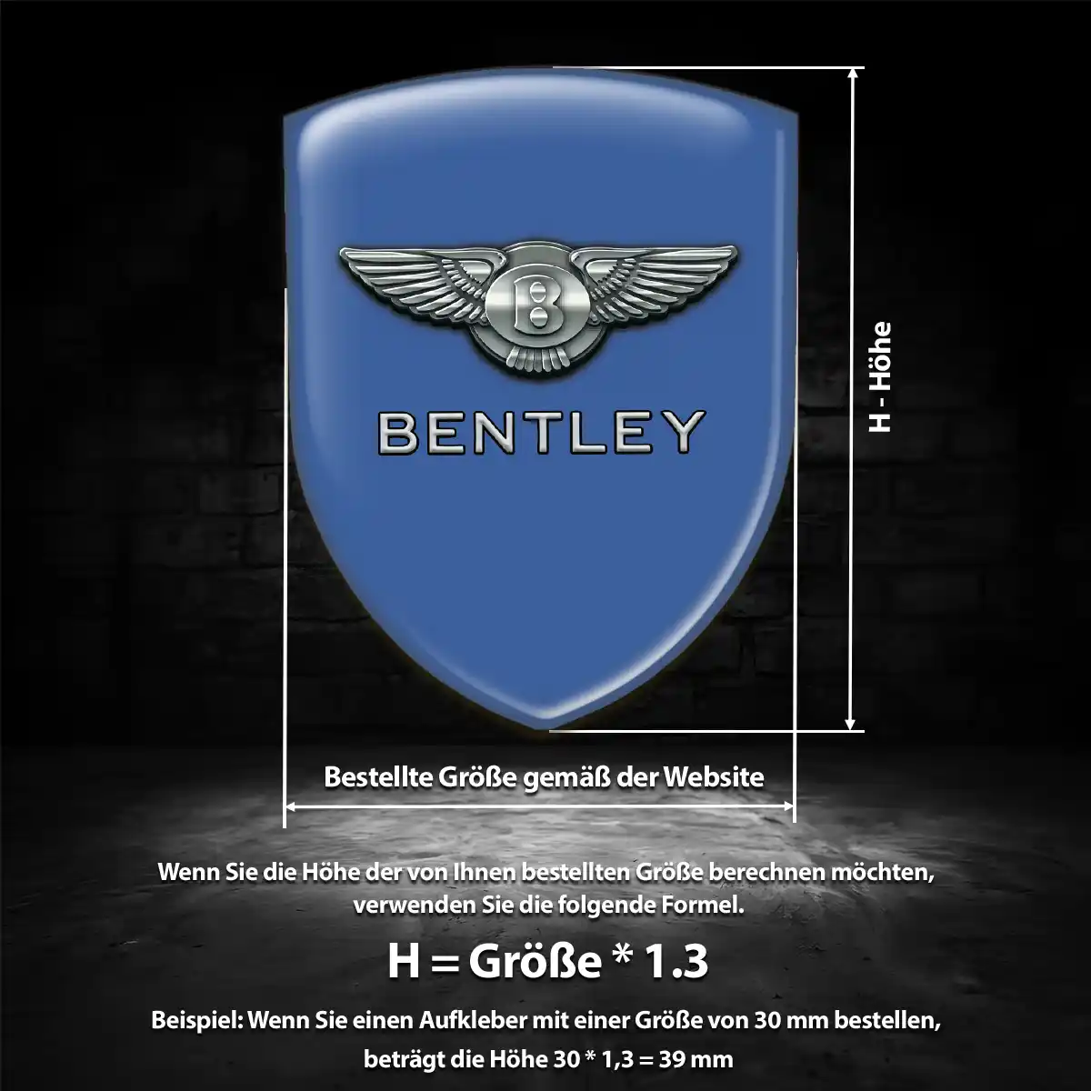Bentley Aufkleber 3D Gel Wappen Exterieurdesign
