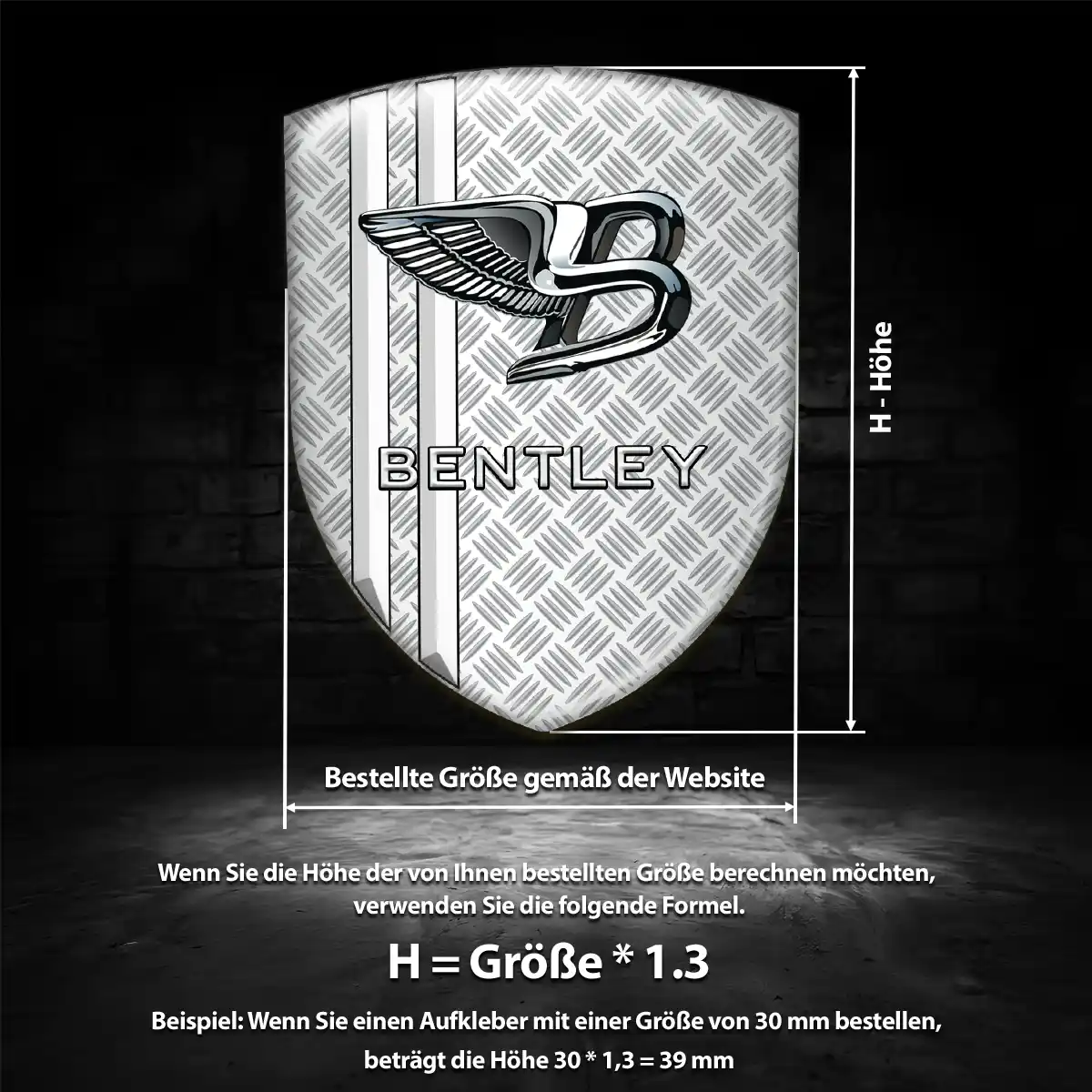 Bentley Aufkleber 3D Gel Wappen Höchste Qualität