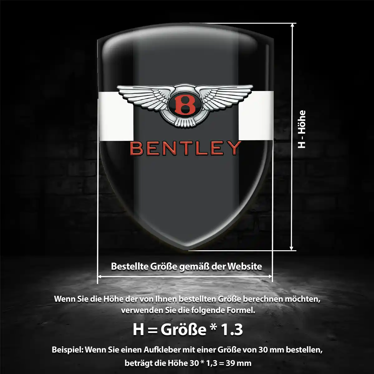 Bentley Aufkleber 3D Gel Wappen Hohe Qualität