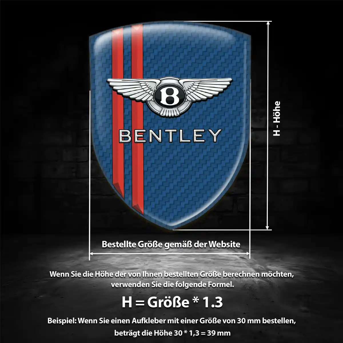 Bentley Aufkleber 3D Gel Wappen Luxus-Edition