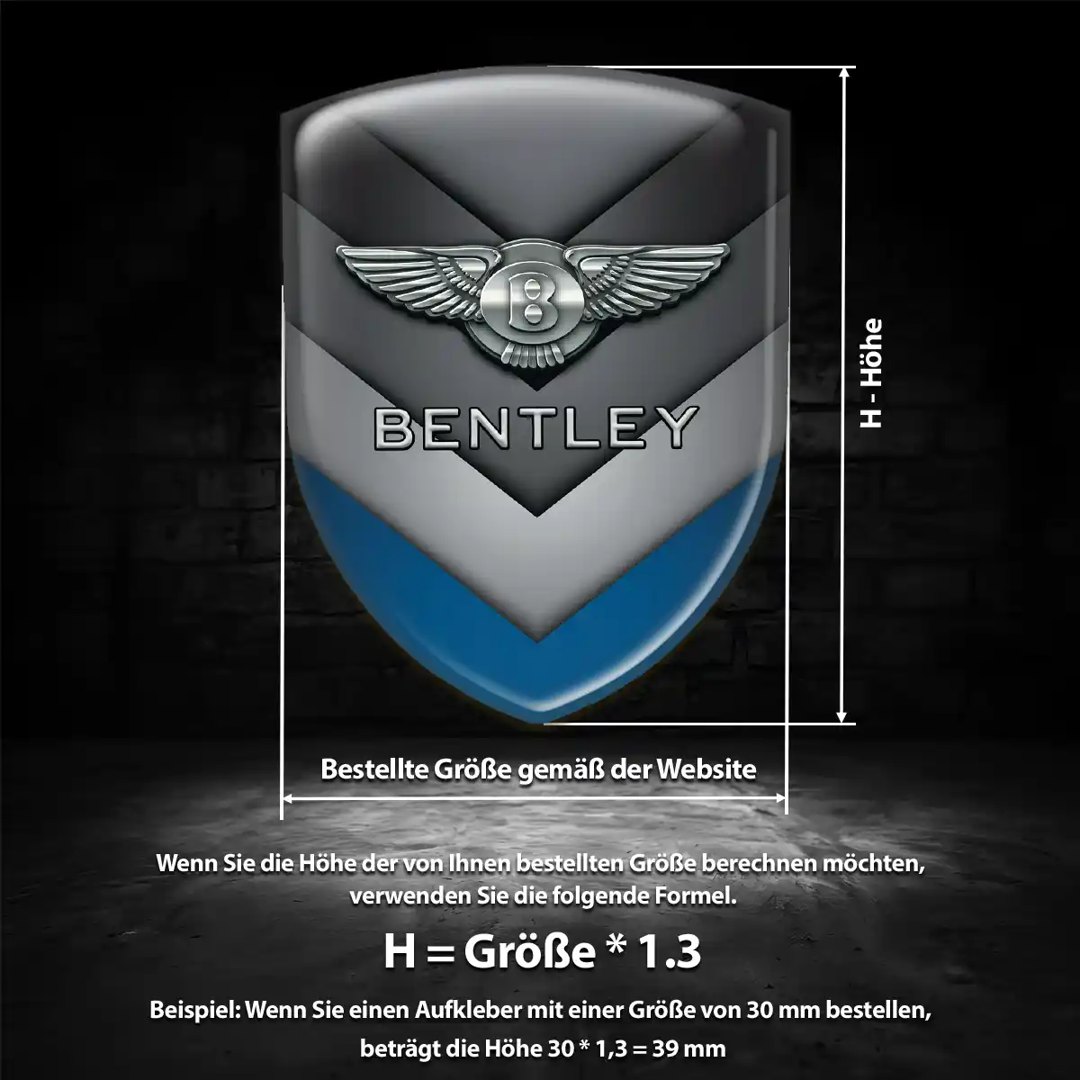 Bentley Aufkleber 3D Gel Wappen Markenedition