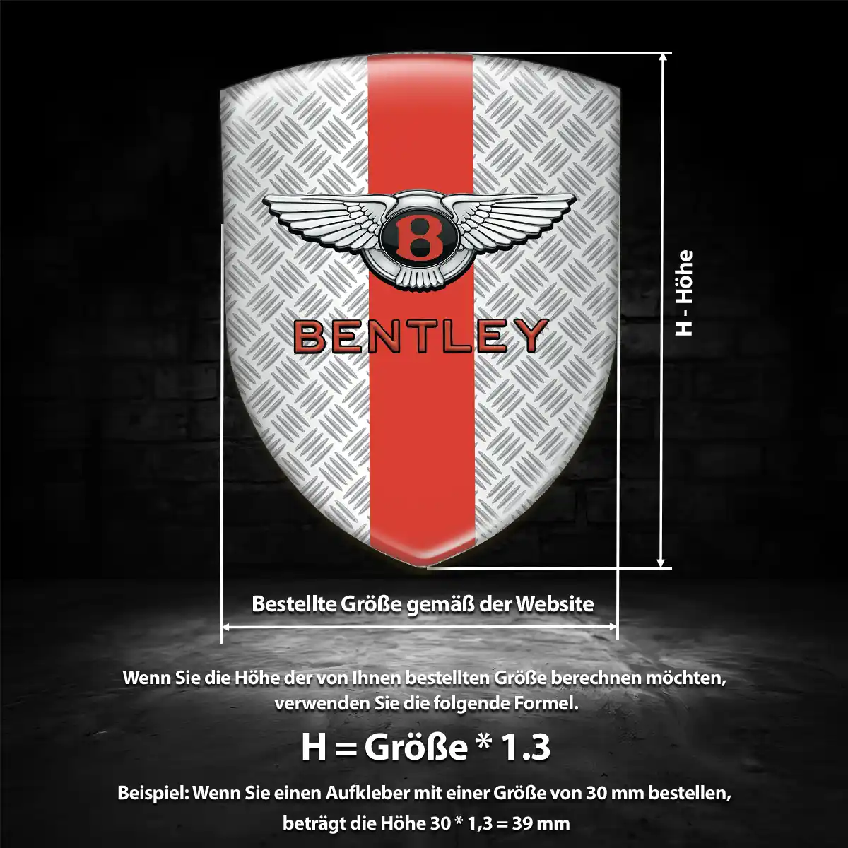 Bentley Aufkleber 3D Gel Wappen Premium-Edition