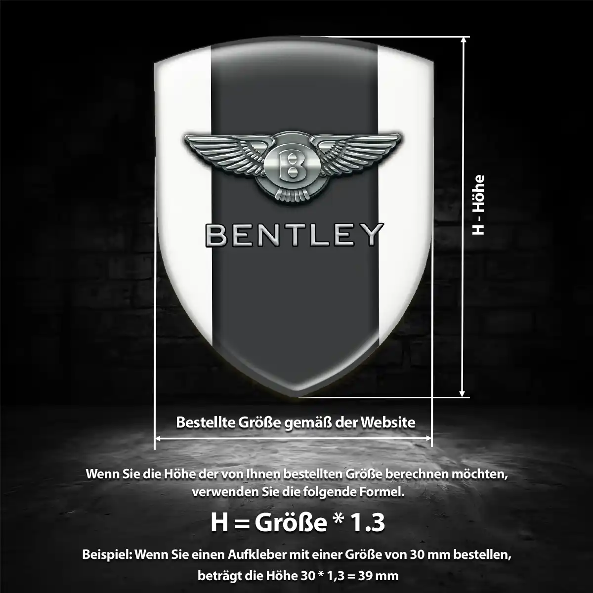 Bentley Aufkleber 3D Gel Wappen Premiumqualität
