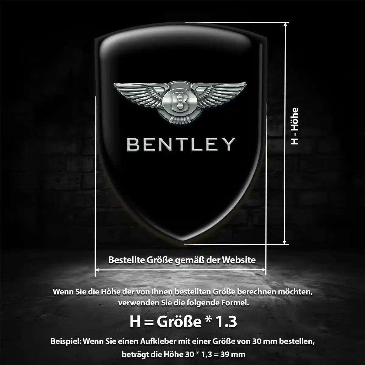 Bentley Aufkleber 3D Gel Wappen Spitzenqualität