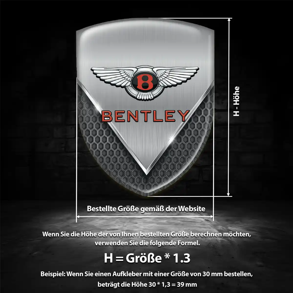 Bentley Aufkleber Auto Hochwertiges Harz