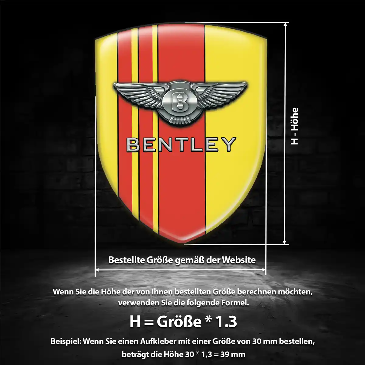 Bentley Aufkleber Emblem Anspruchsvolles Design