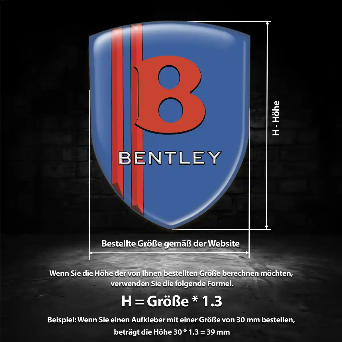 Bentley Aufkleber Emblem Ausdrucksstarkes Design
