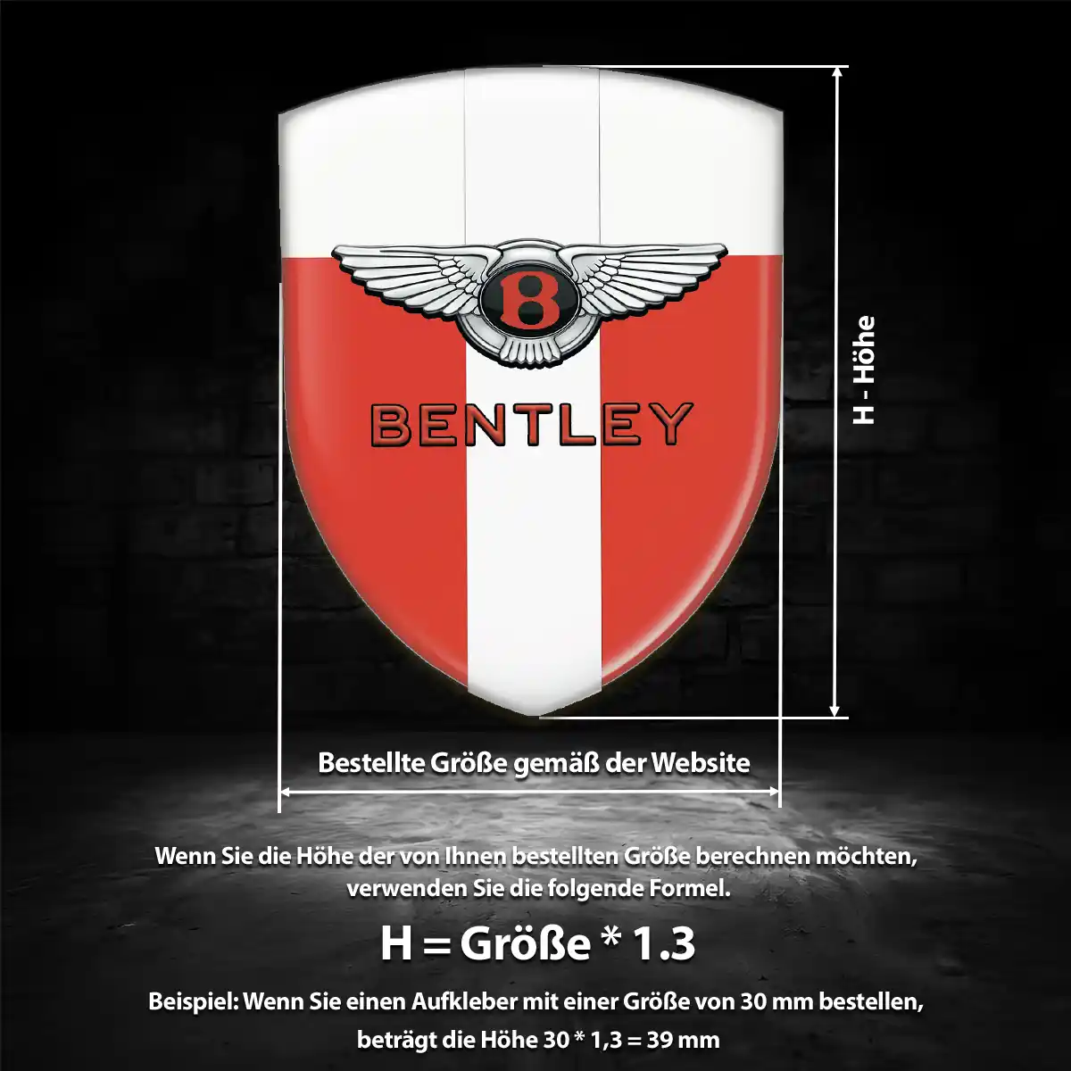 Bentley Aufkleber Emblem Auto Erstklassige Qualität