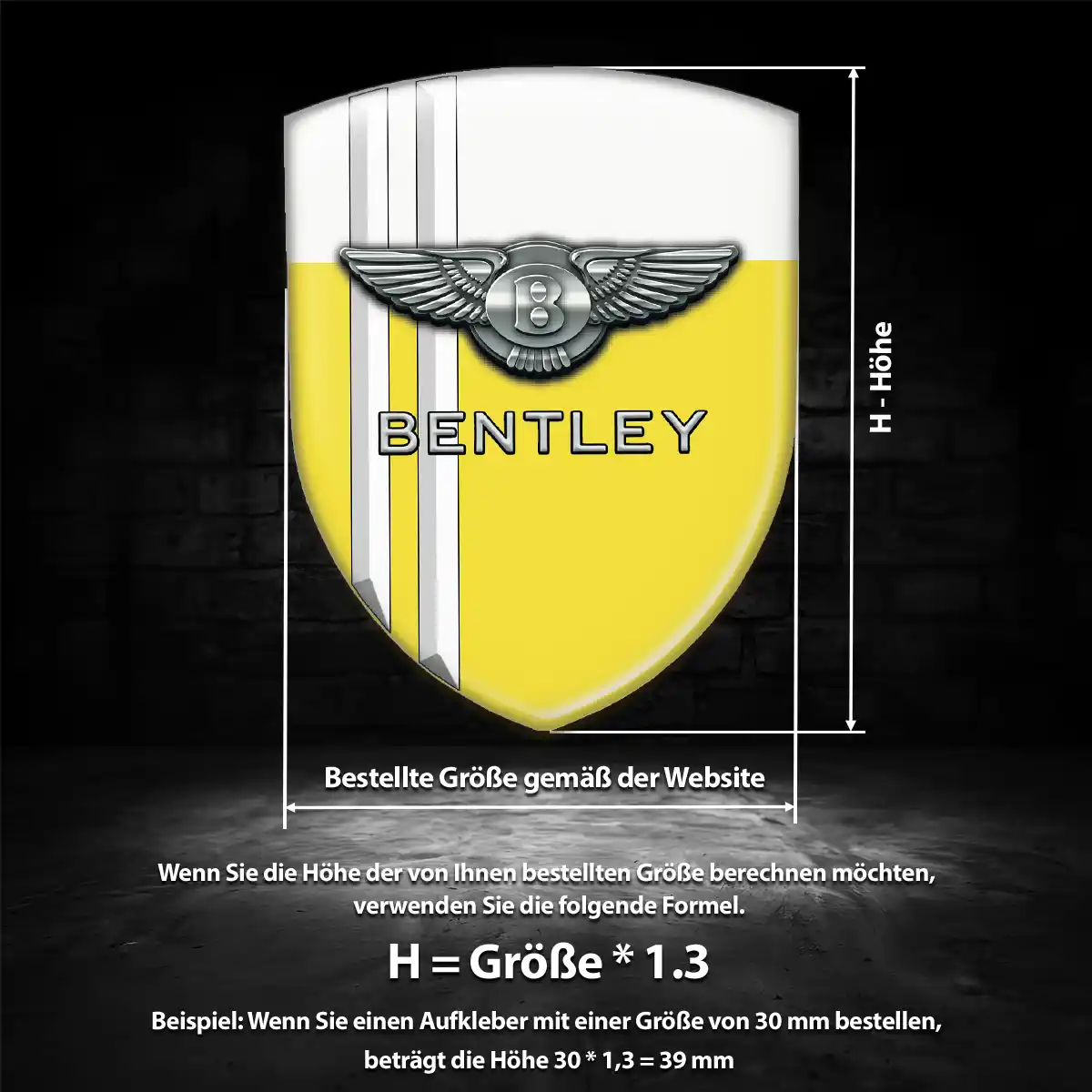 Bentley Aufkleber Emblem Auto Hochwertiges Harz