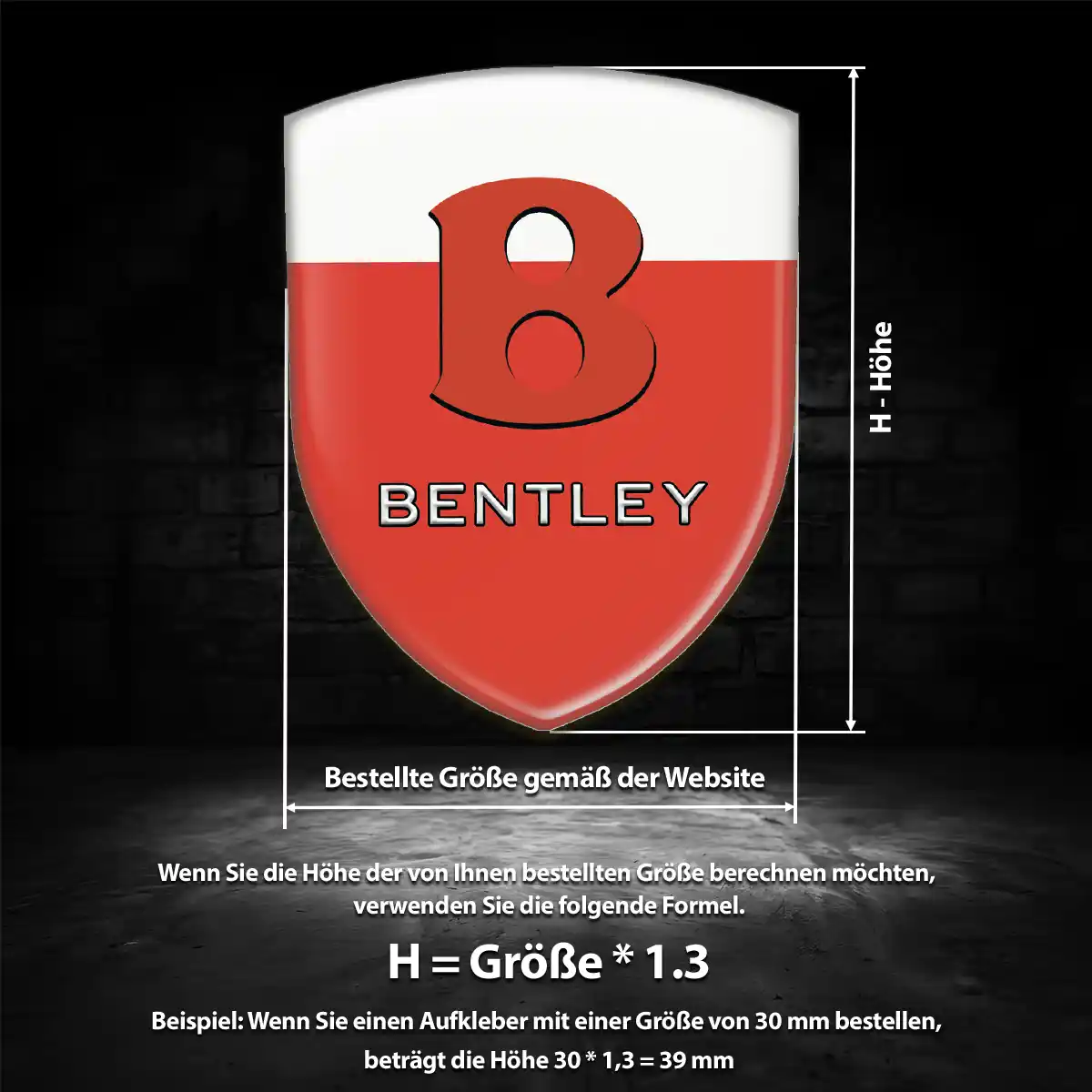 Bentley Aufkleber Emblem Edles Design