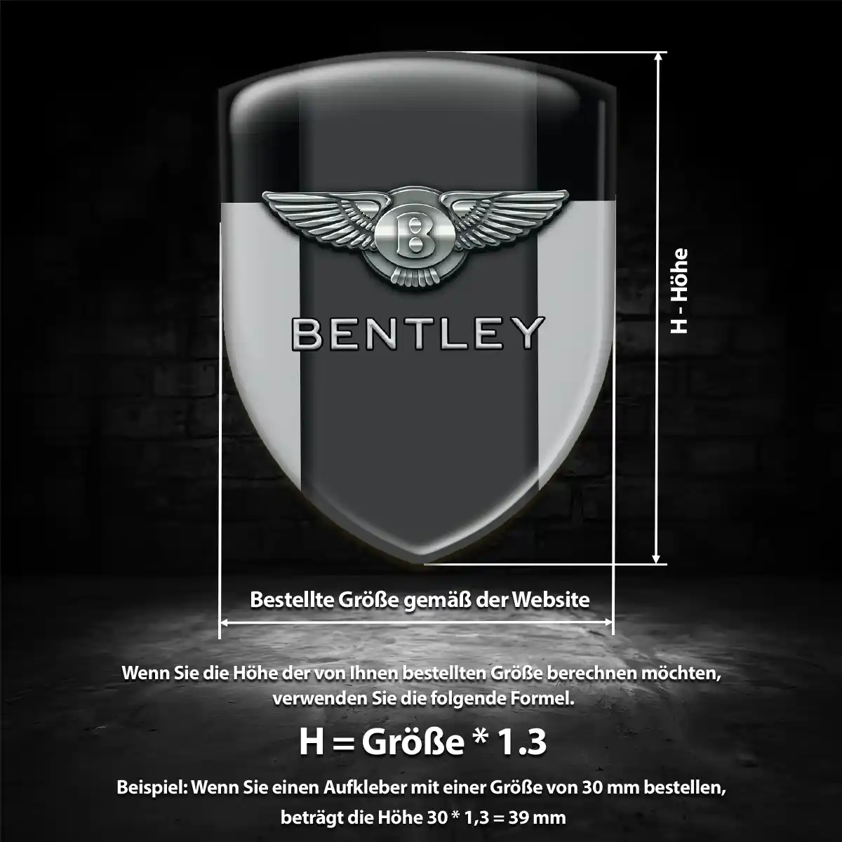 Bentley Aufkleber Emblem Elegantes Design