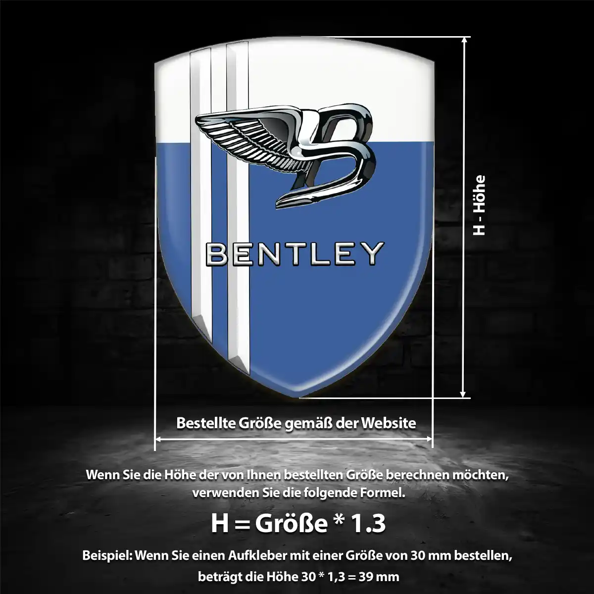Bentley Aufkleber Emblem Erstklassige Qualität