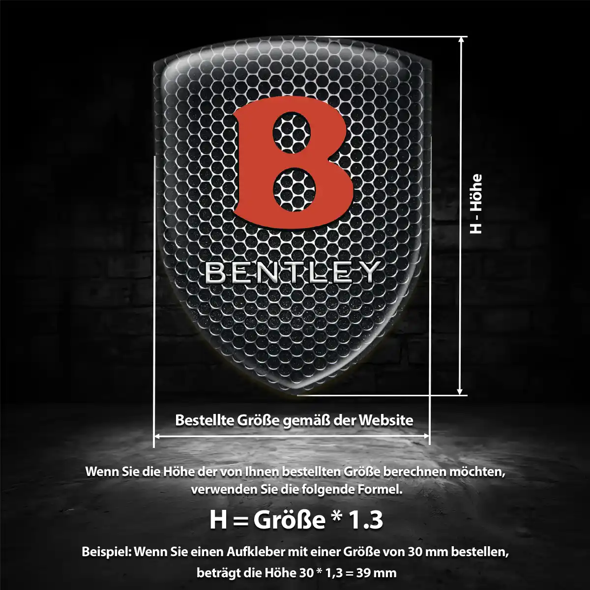 Bentley Aufkleber Emblem Hochwertiges Harz