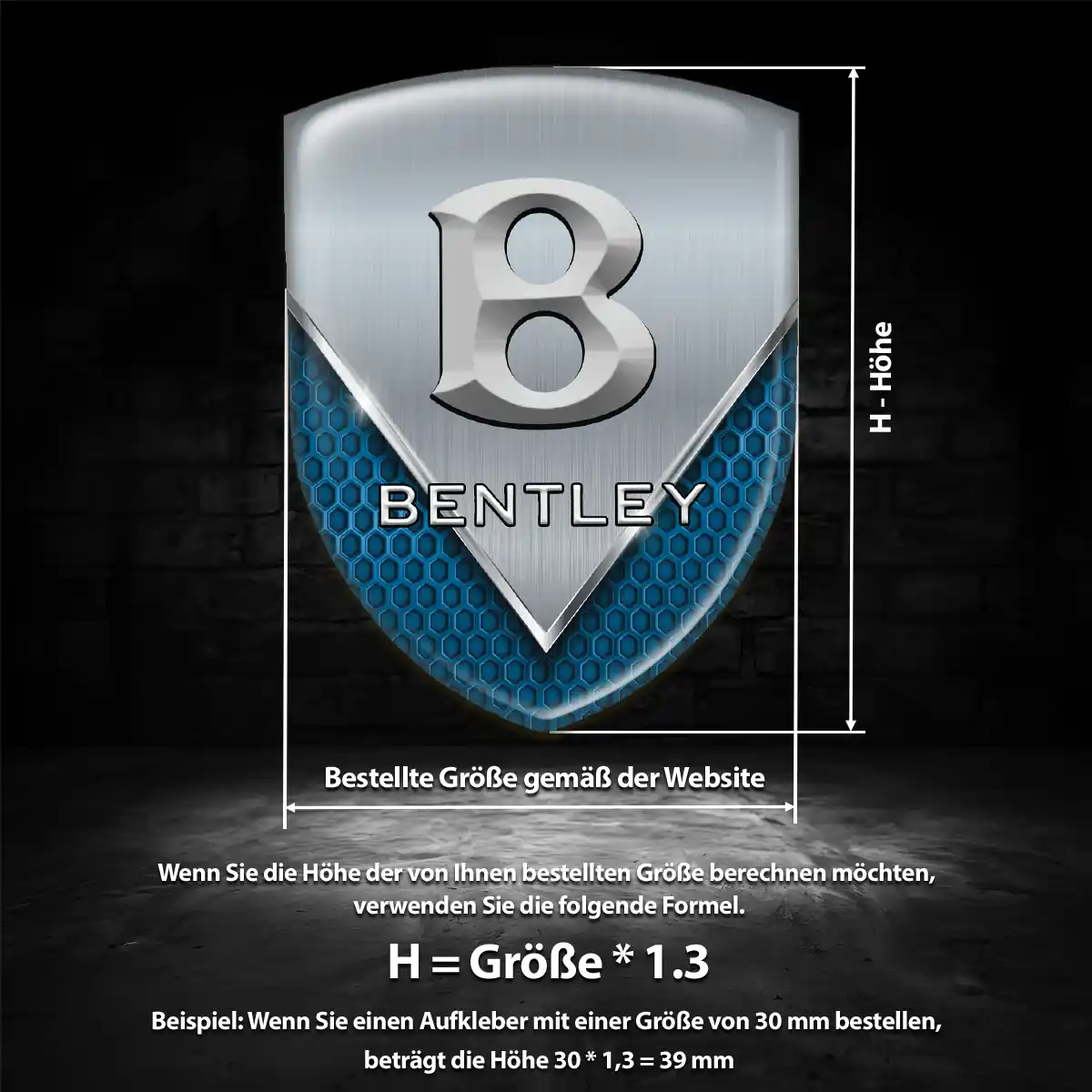 Bentley Aufkleber Emblem Hohe Qualität