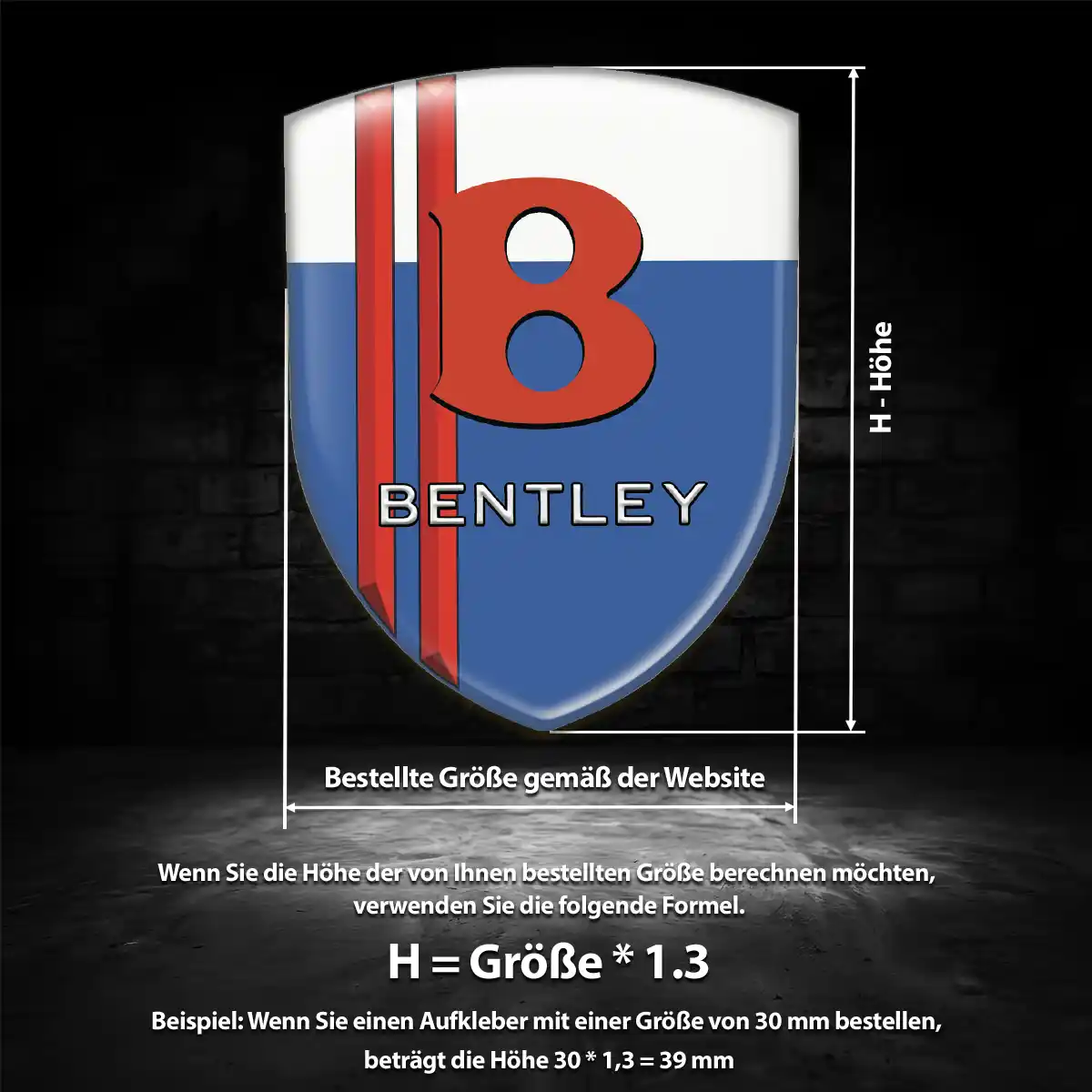 Bentley Aufkleber Emblem Premiumqualität